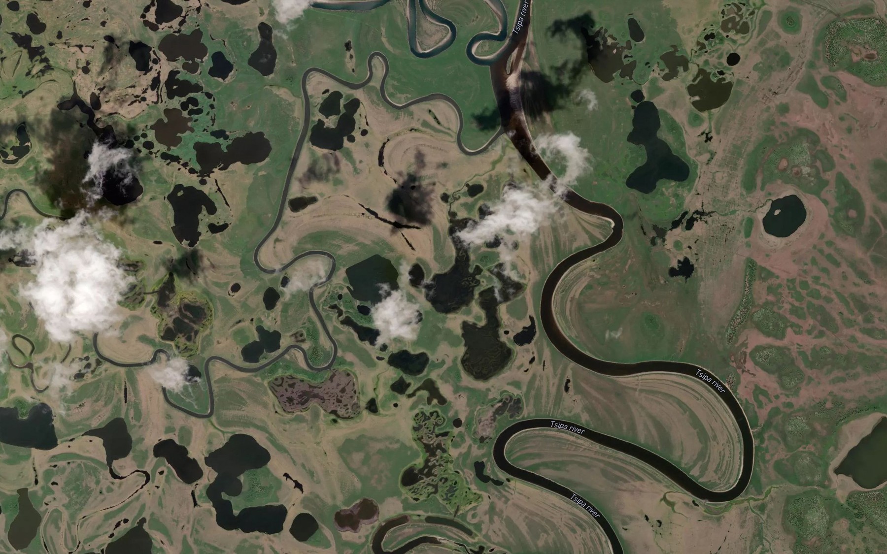 Satellite map of the Nizhnyaya Tsipa