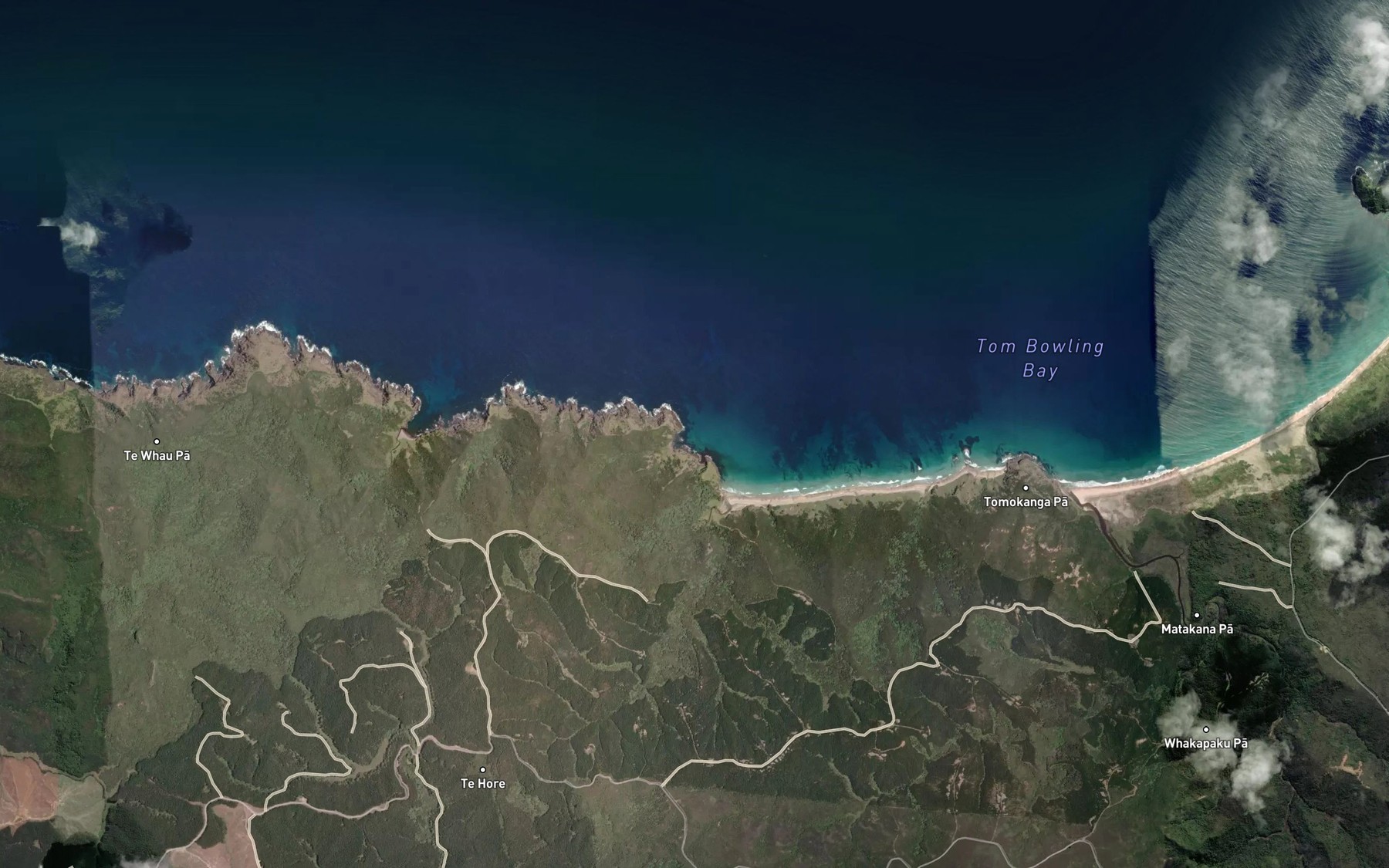 Satellite map of the Taurere Bay