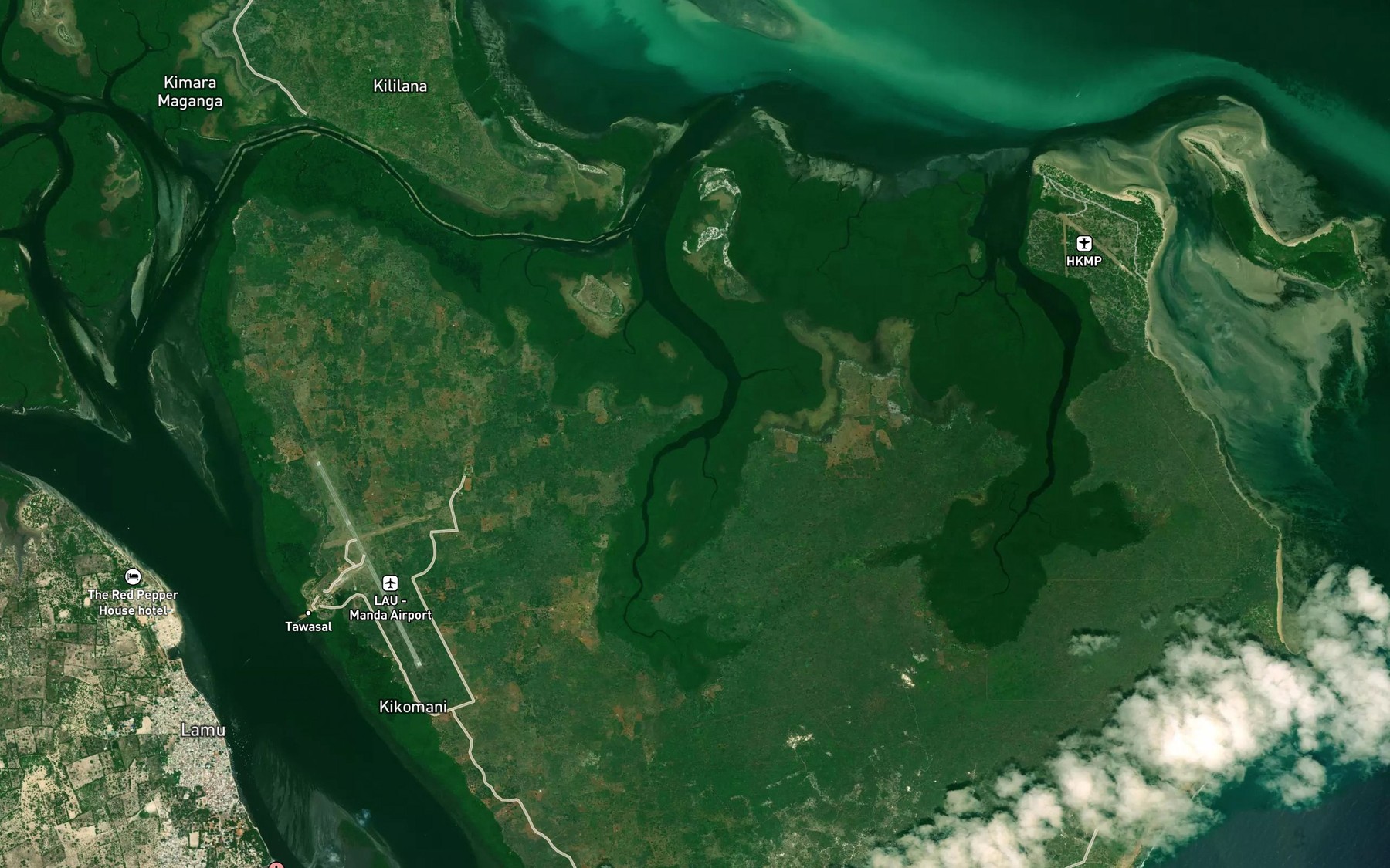 Satellite map of the Mto wa Kishame