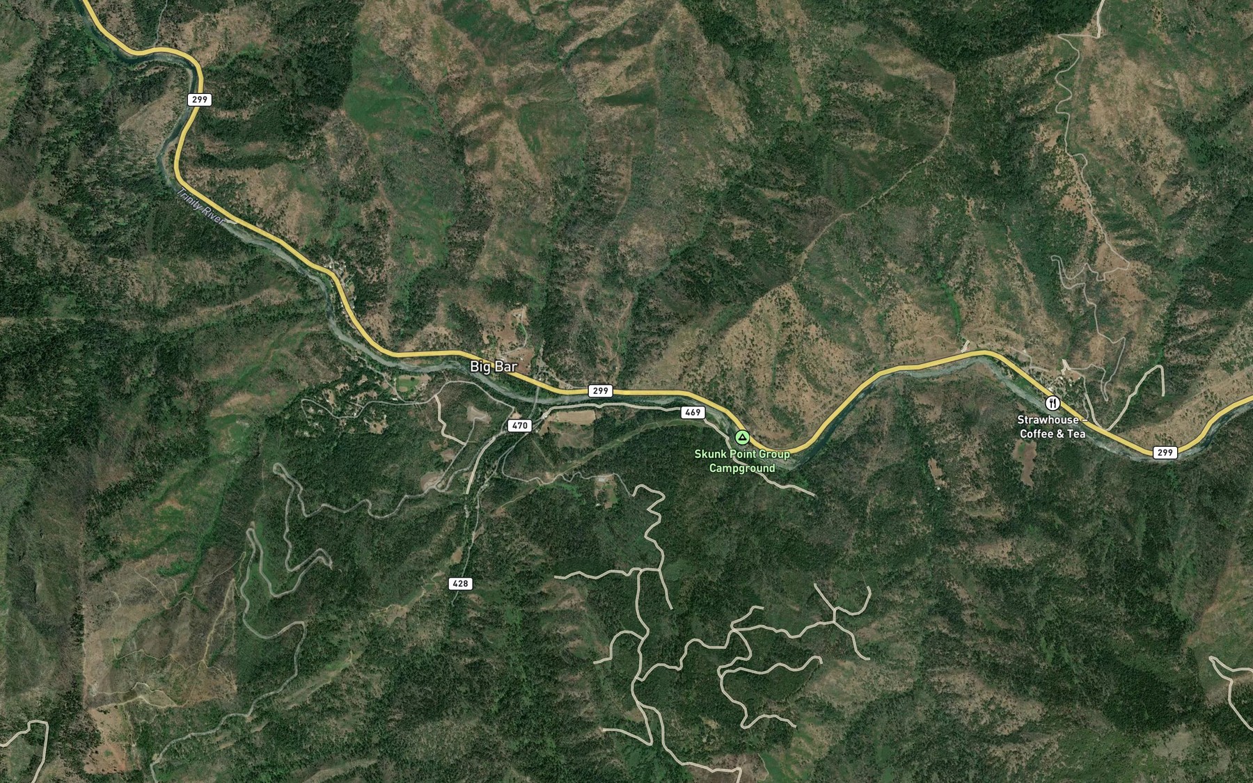 Satellite map of the Manzanita Creek