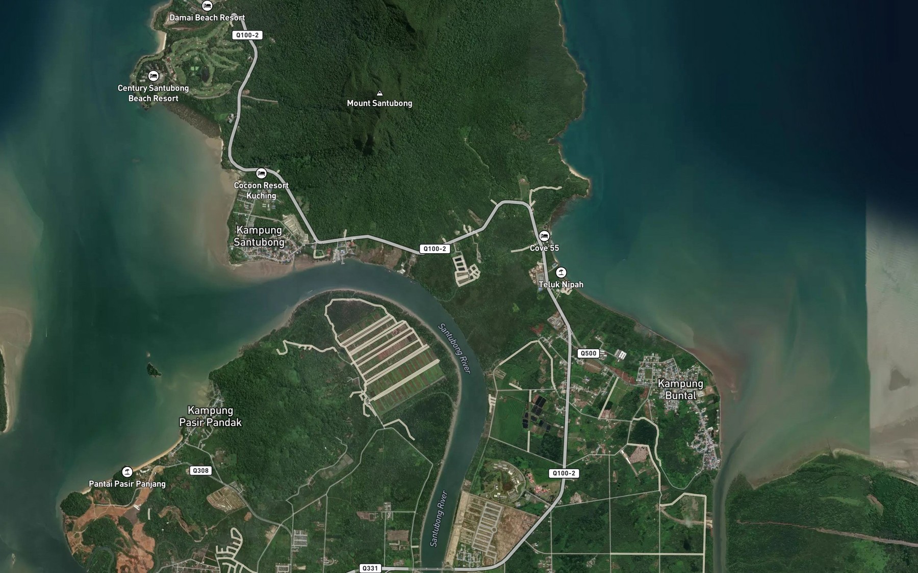 Satellite map of the Sungai Jaong Kecil
