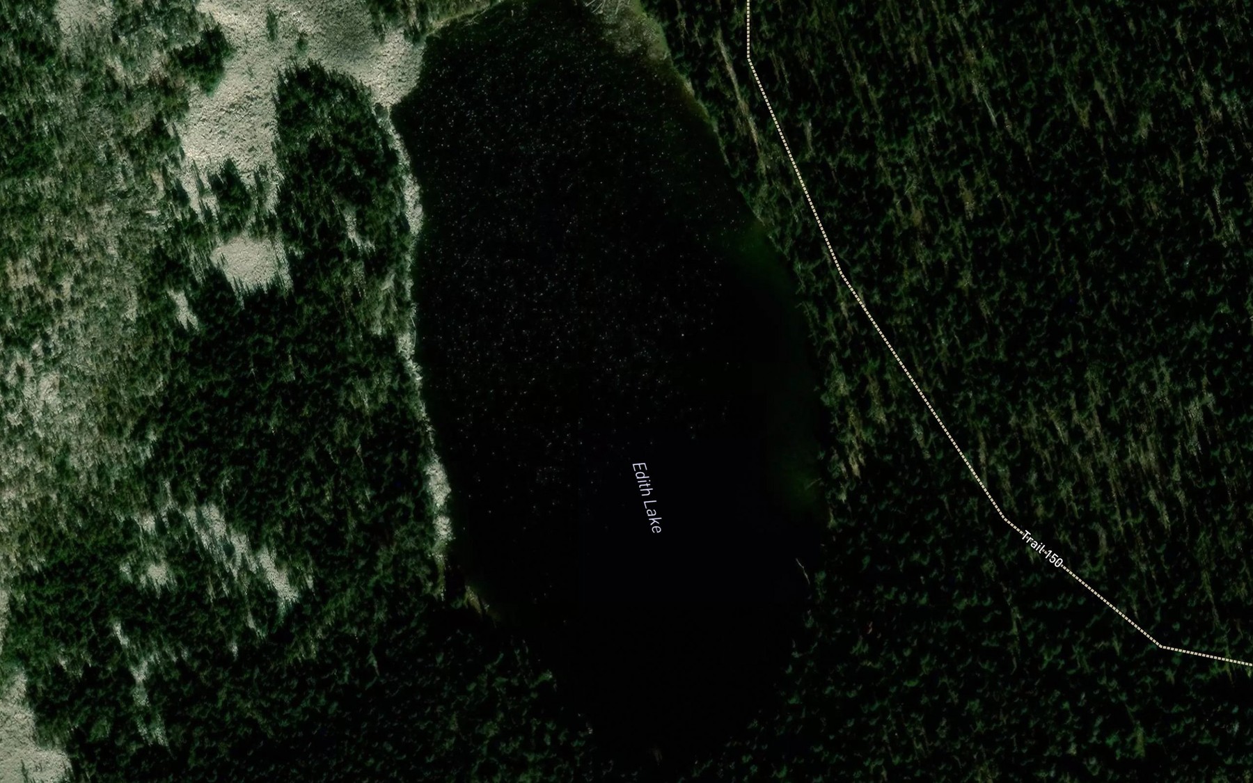 Satellite map of the Edith Lake