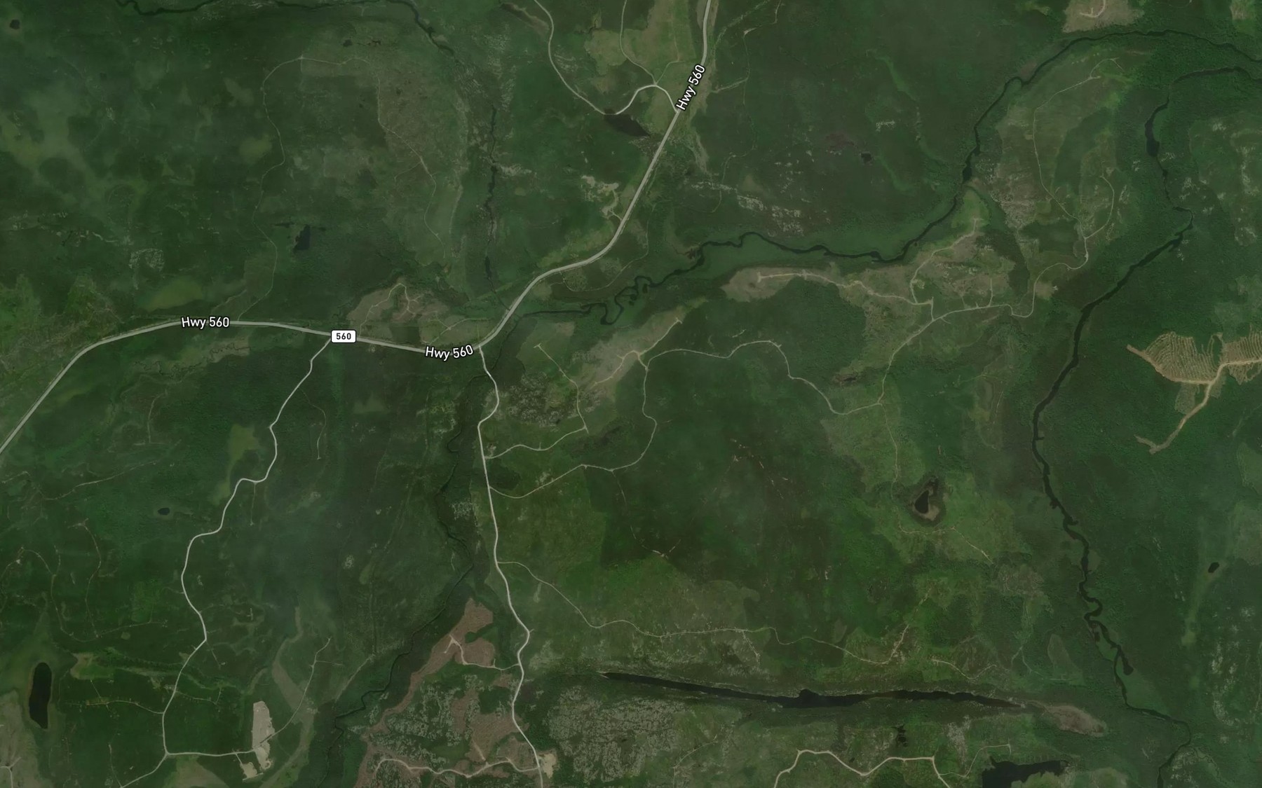 Satellite map of the Silverclaim Creek
