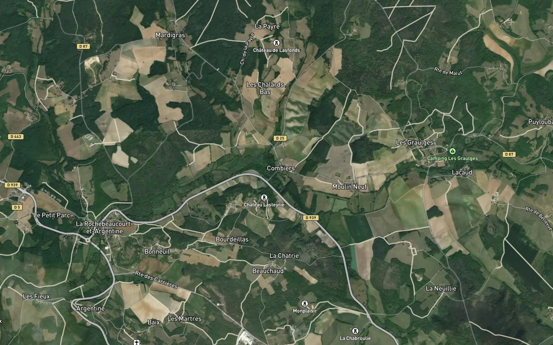 Satellite map of the Belle