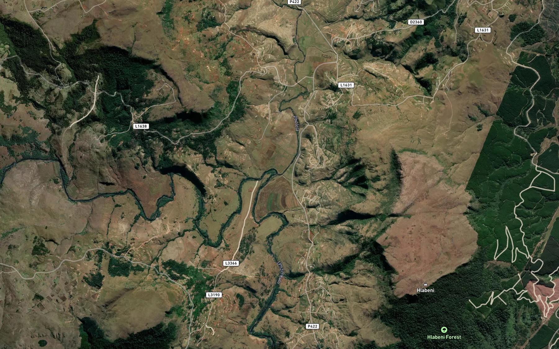 Satellite map of the Pholela