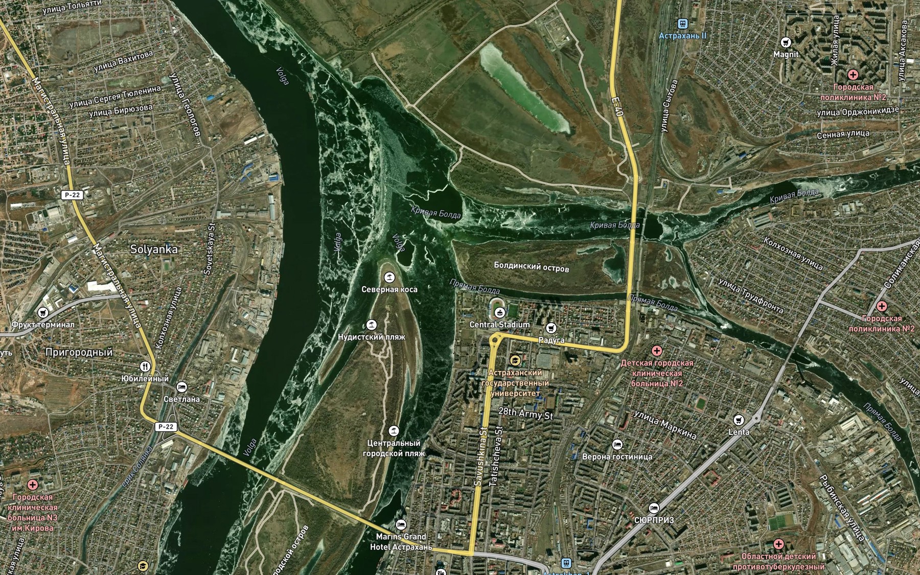 Satellite map of the Pryamaya Bolda