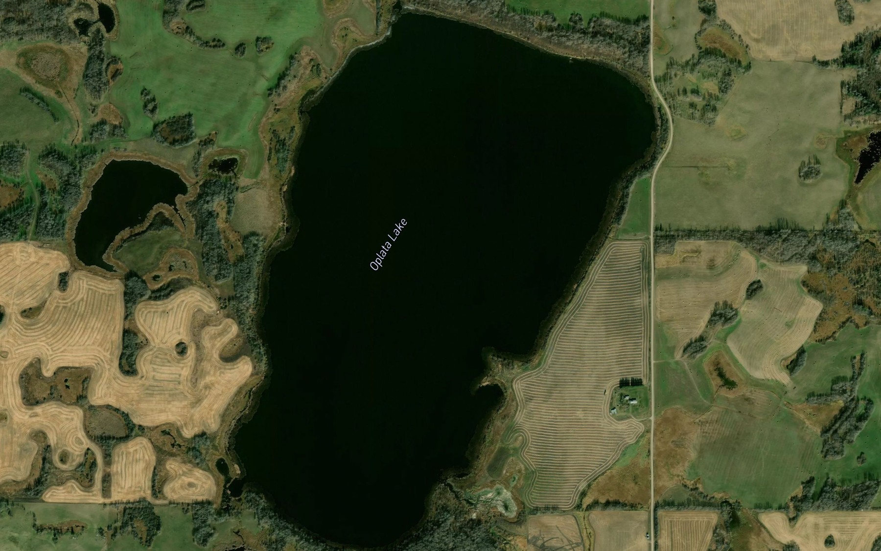 Satellite map of the Oplata Lake