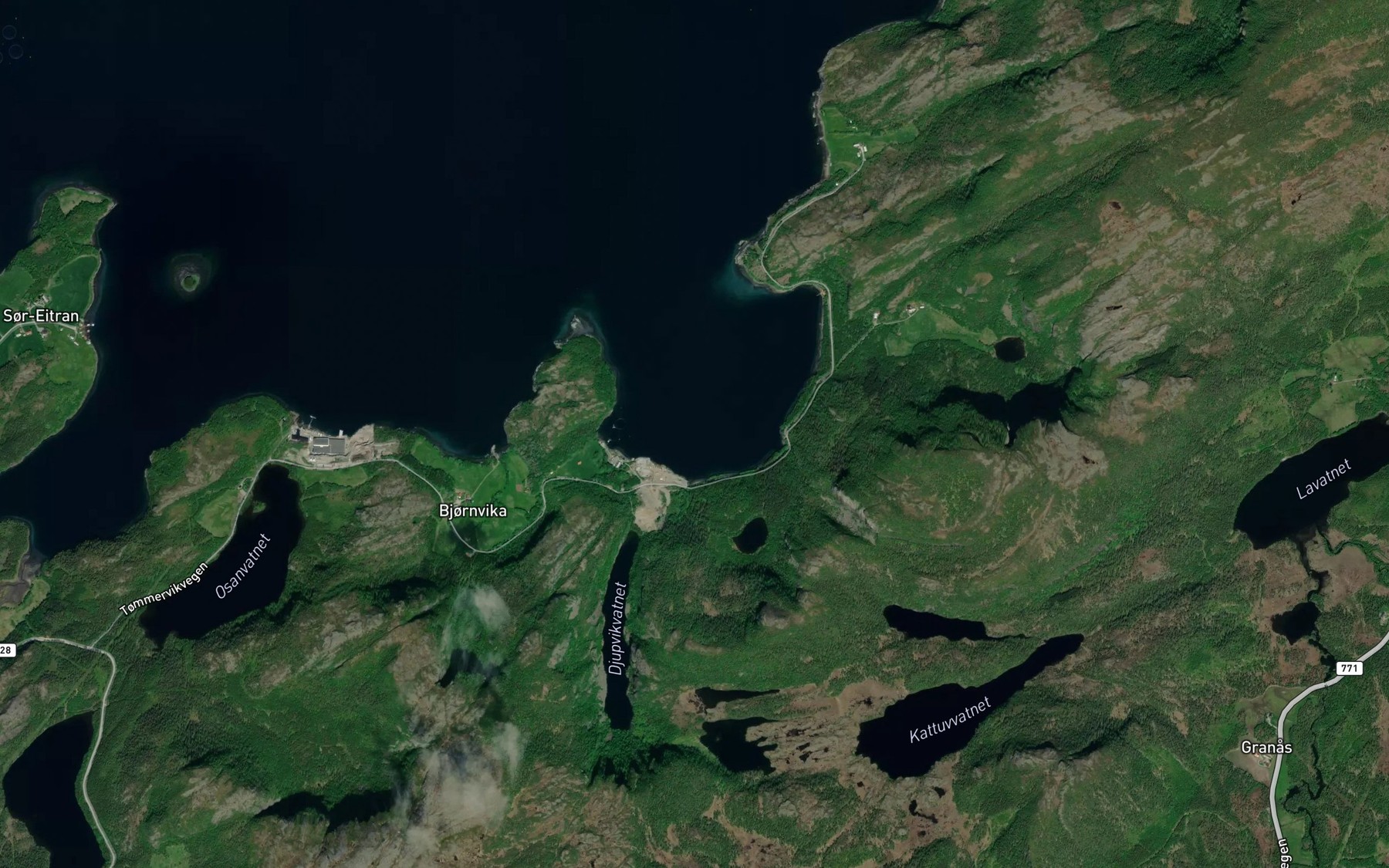 Satellite map of the Djupvika