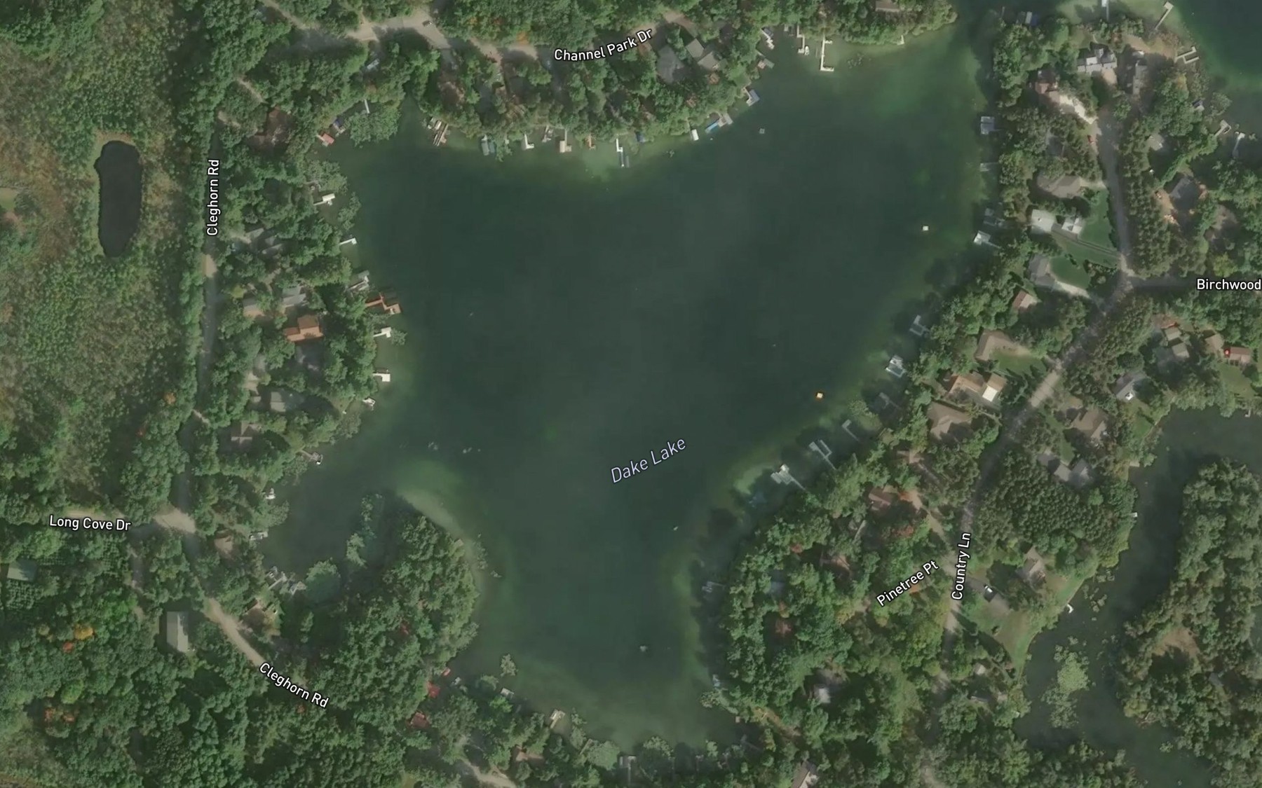 Satellite map of the Dake Lake