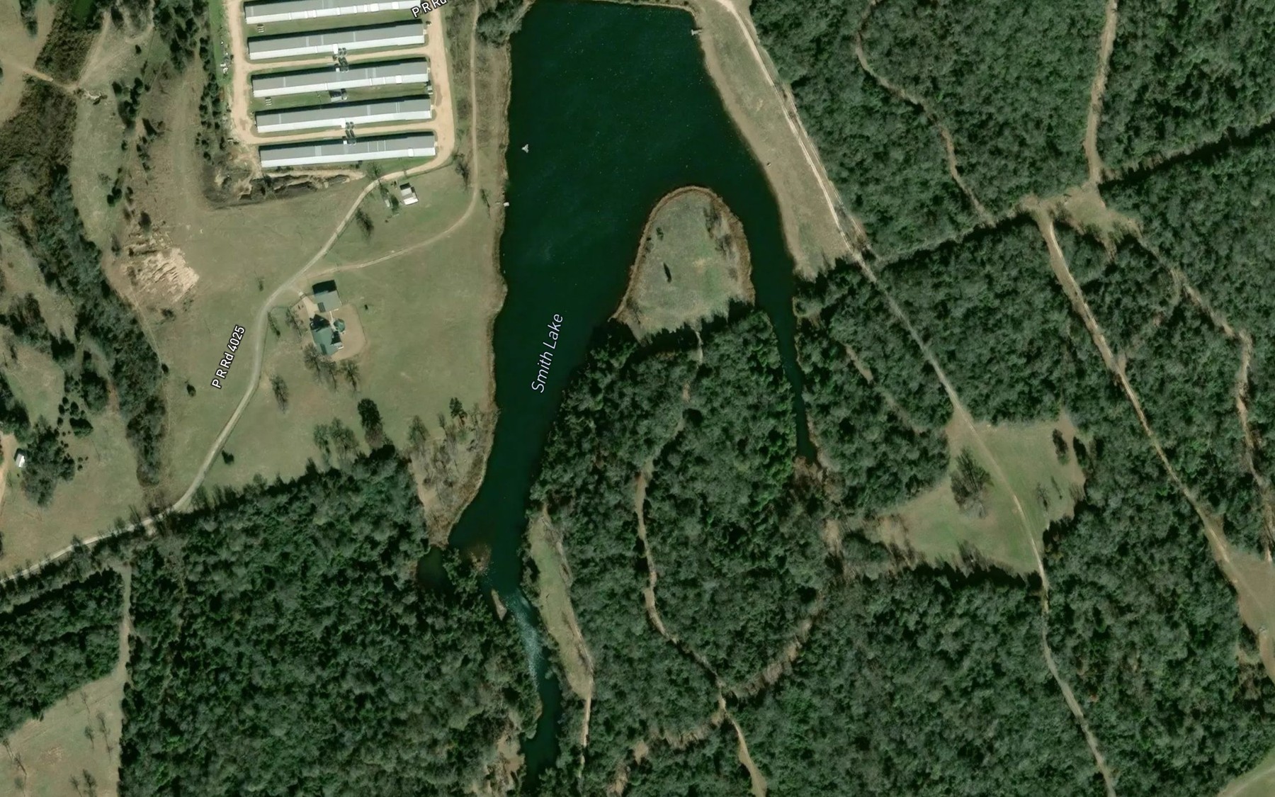 Satellite map of the Smith Lake