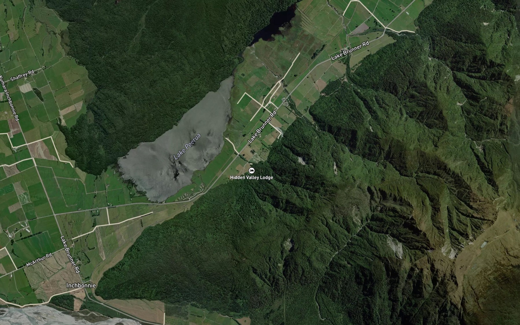 Satellite map of the Homestead Creek