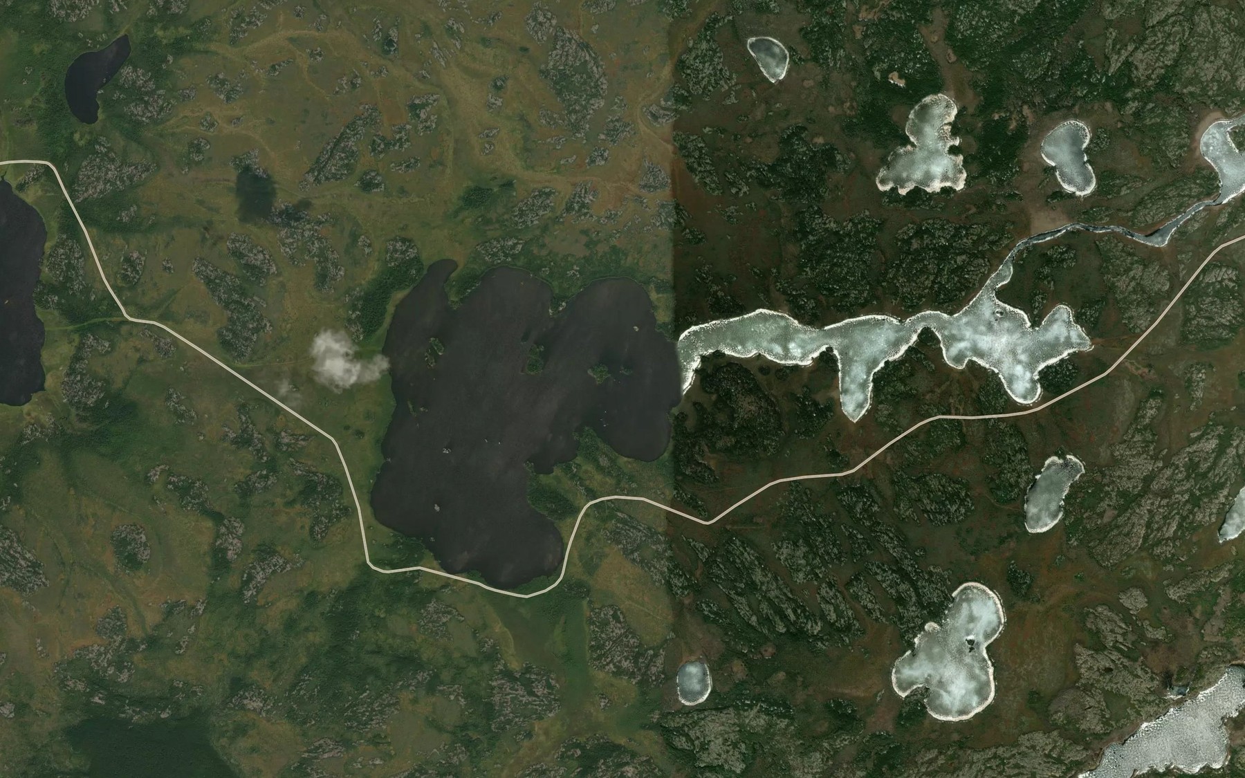Satellite map of the Kananikwanapiskic Lake