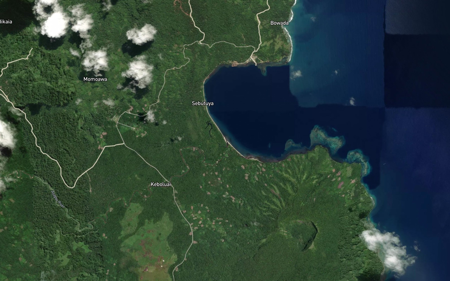 Satellite map of the Asapoi River