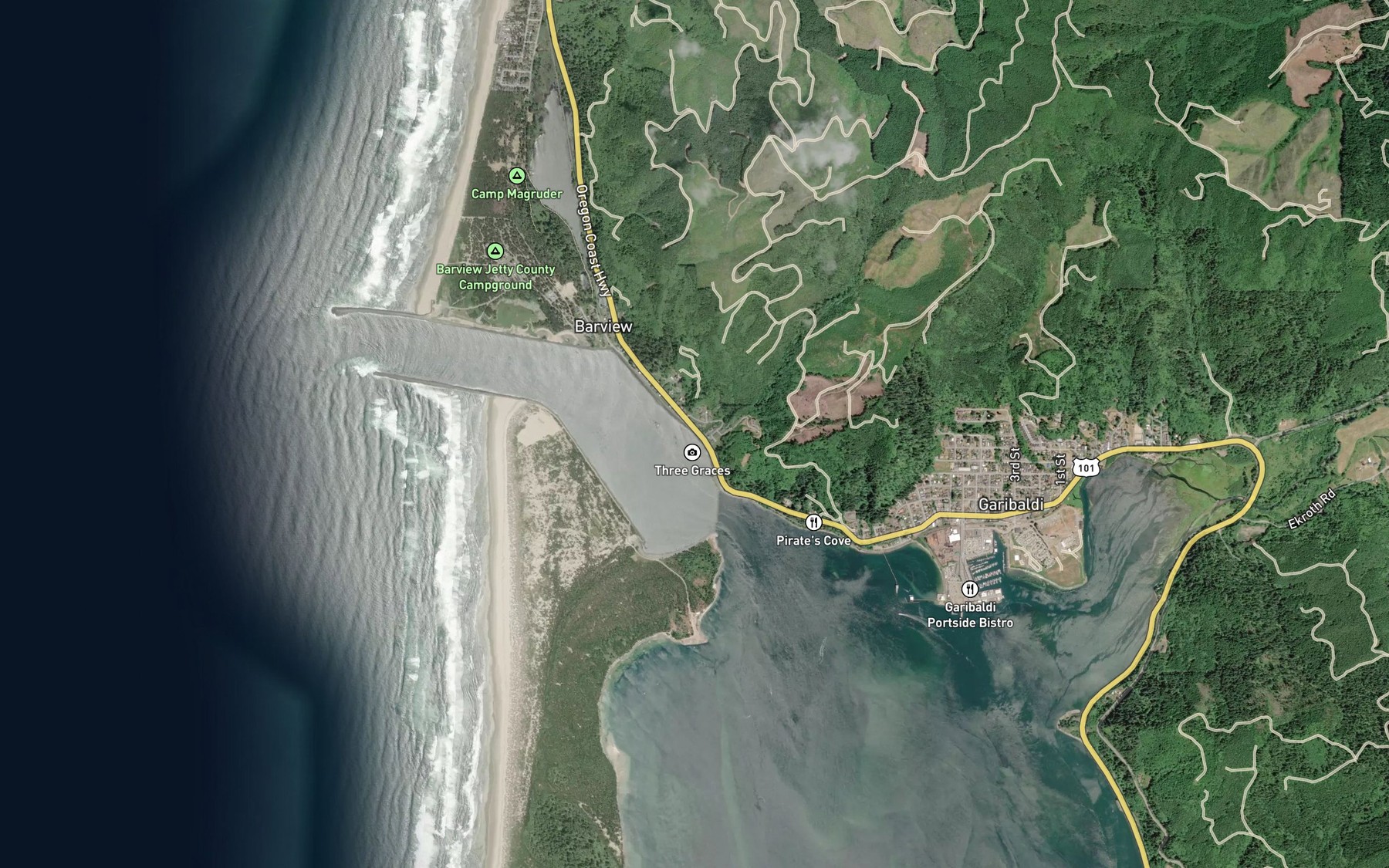 Satellite map of the Smith Creek