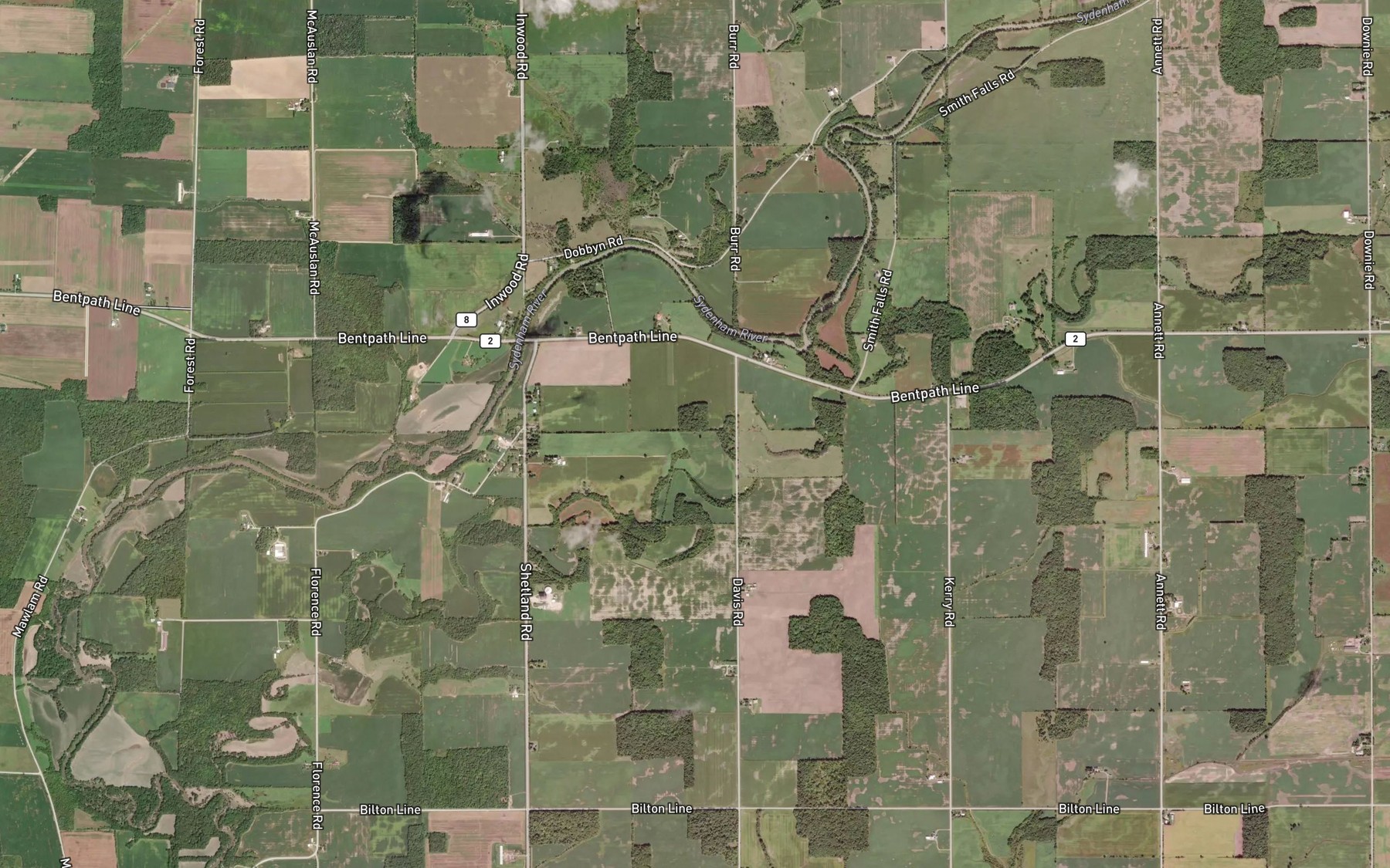 Satellite map of the Haggerty Creek
