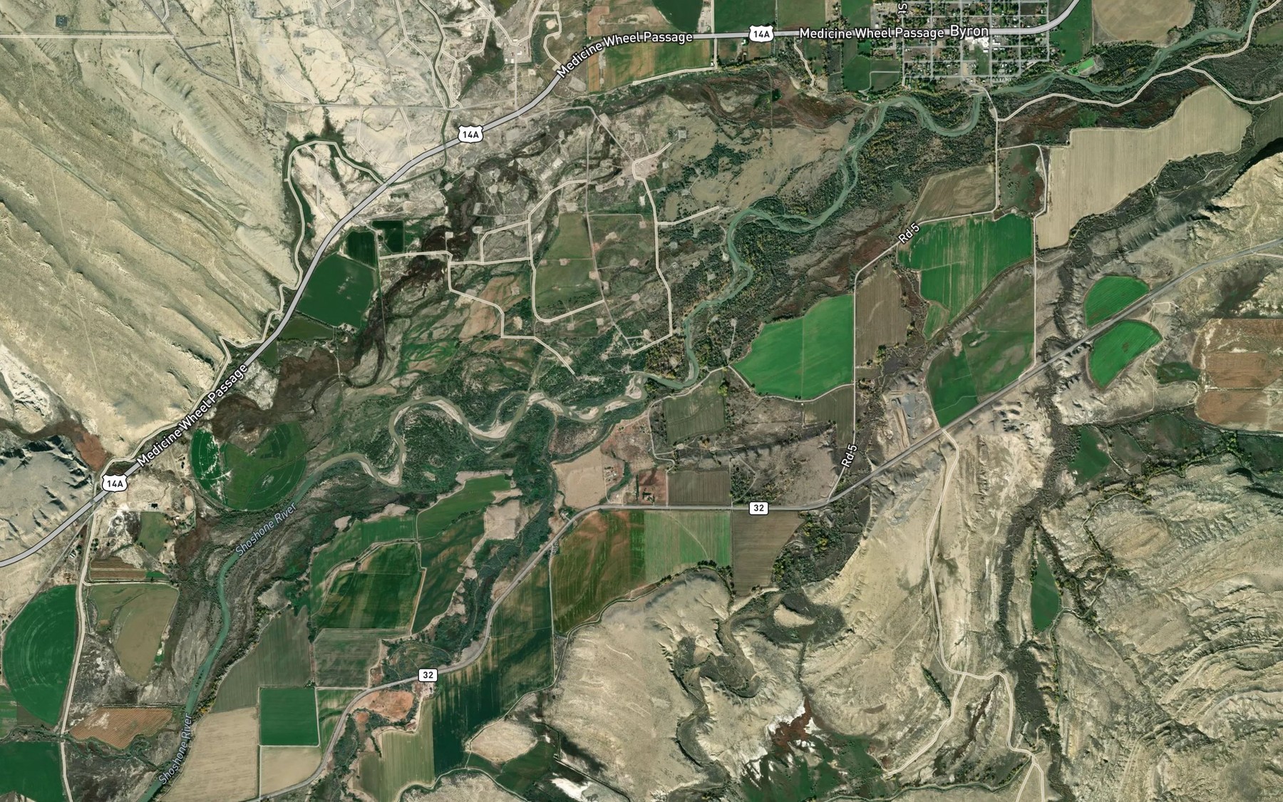 Satellite map of the Whistle Creek