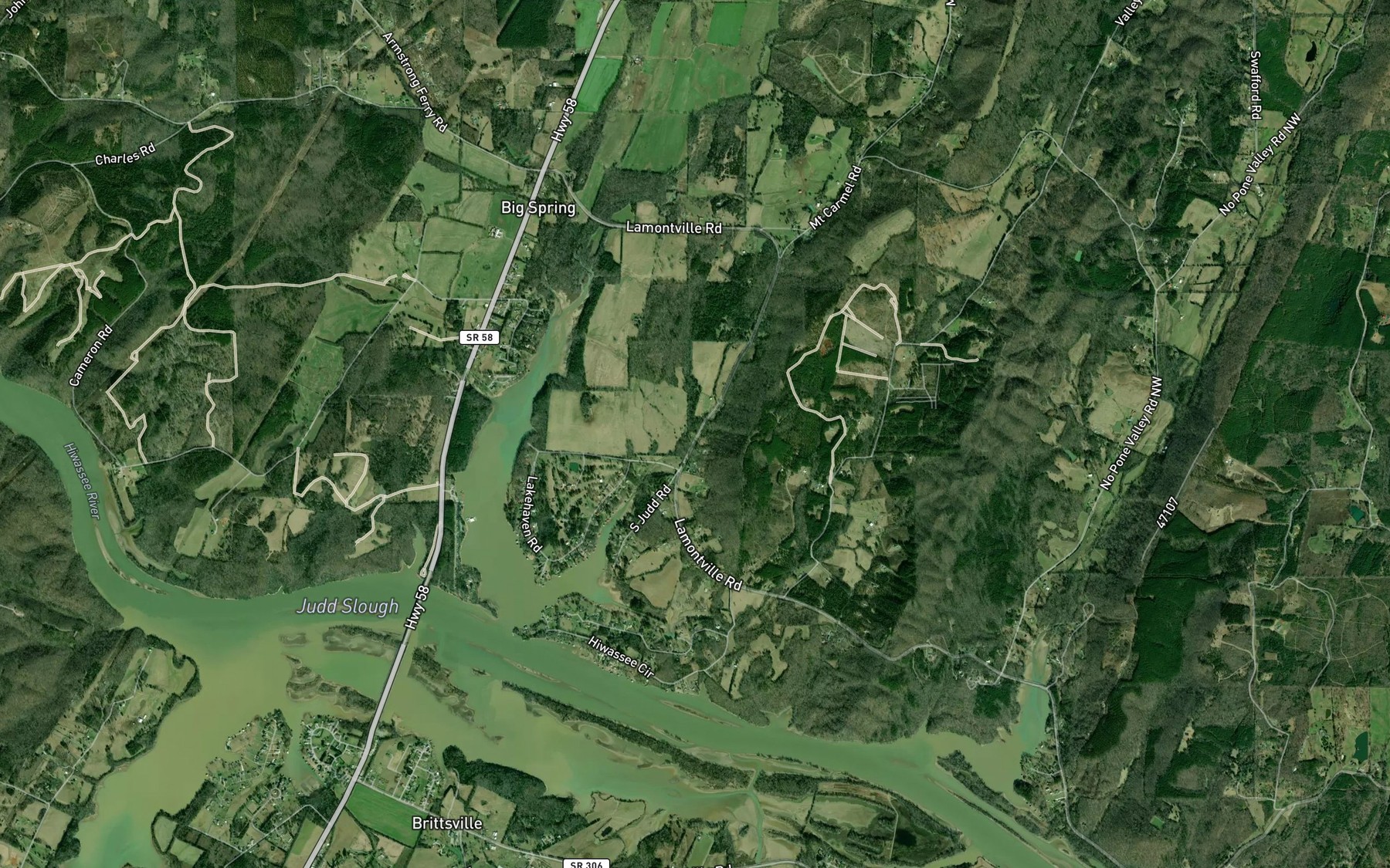 Satellite map of the Whitmore Spring