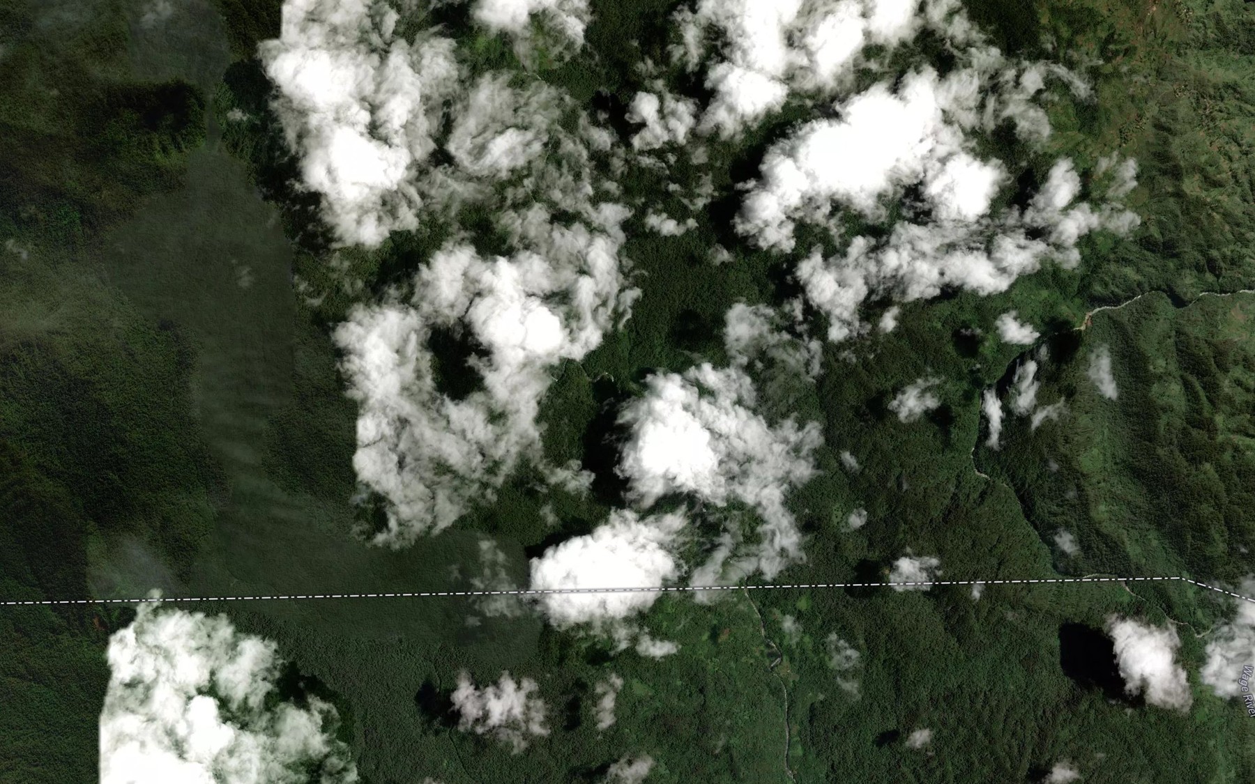 Satellite map of the Muingi Creek