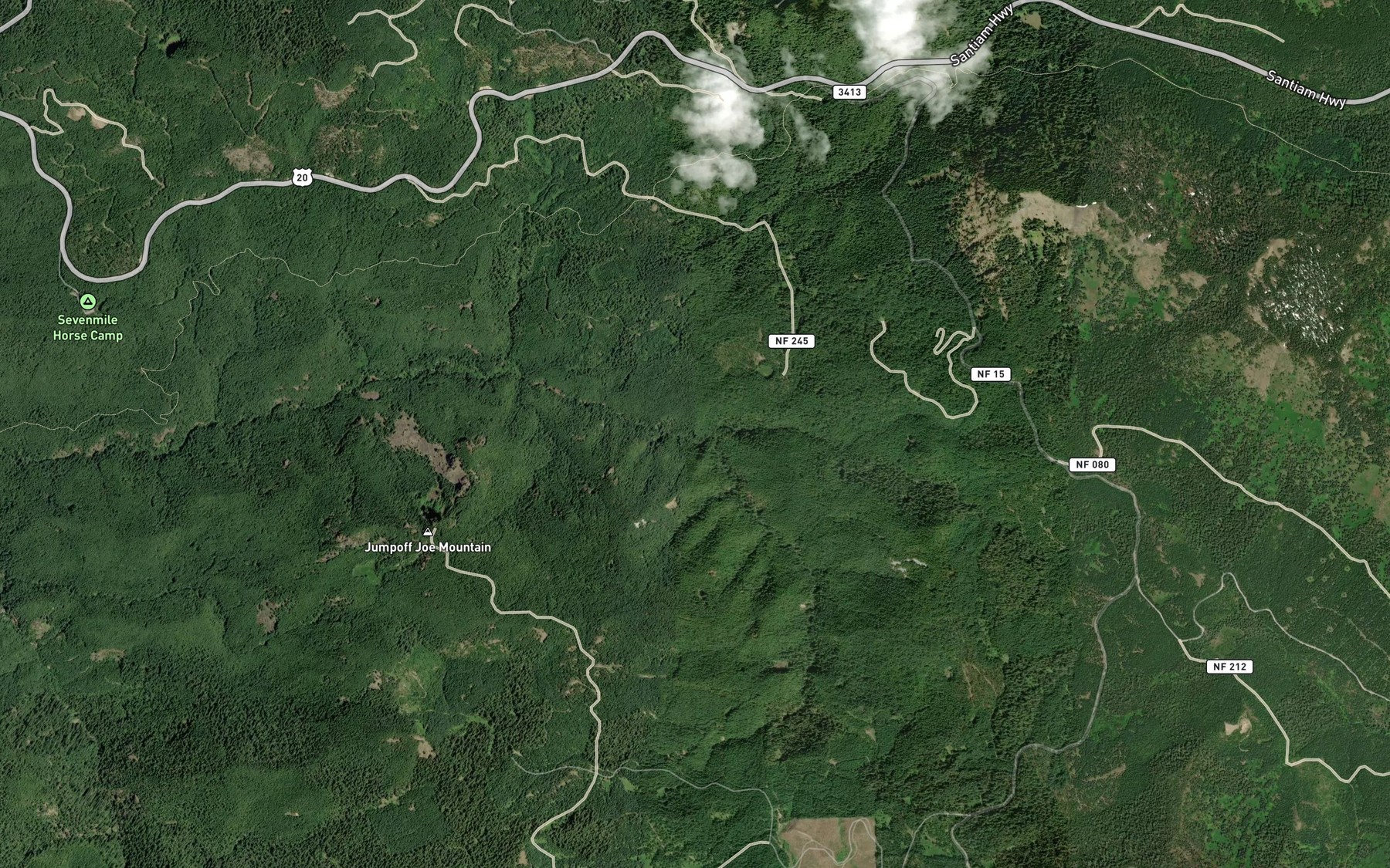 Satellite map of the Burnside Creek