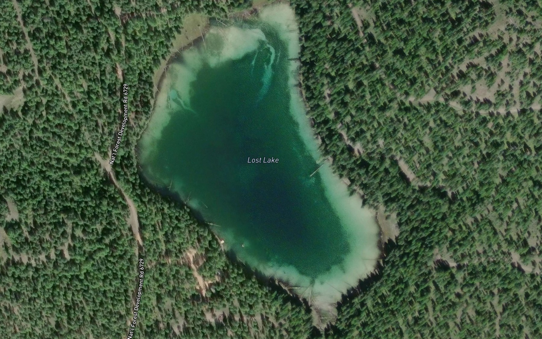 Satellite map of the Lost Lake