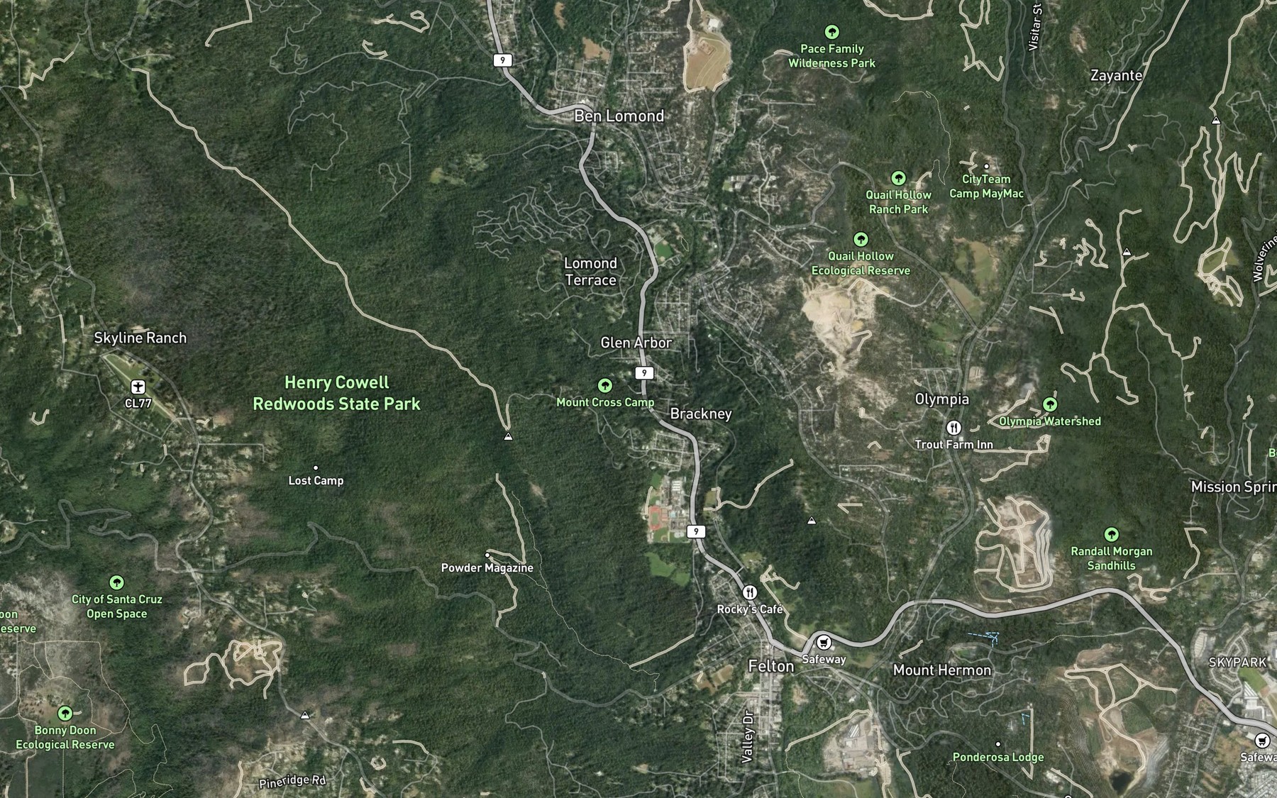 Satellite map of the Manson Creek