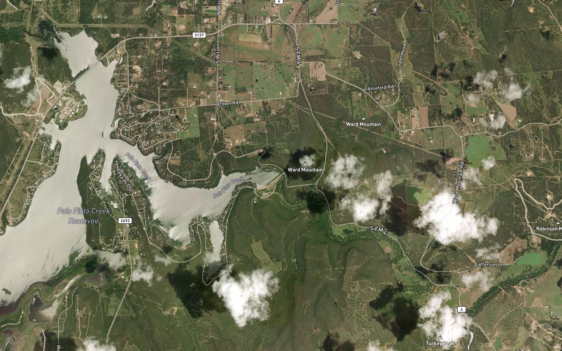Satellite map of the Lake Palo Pinto