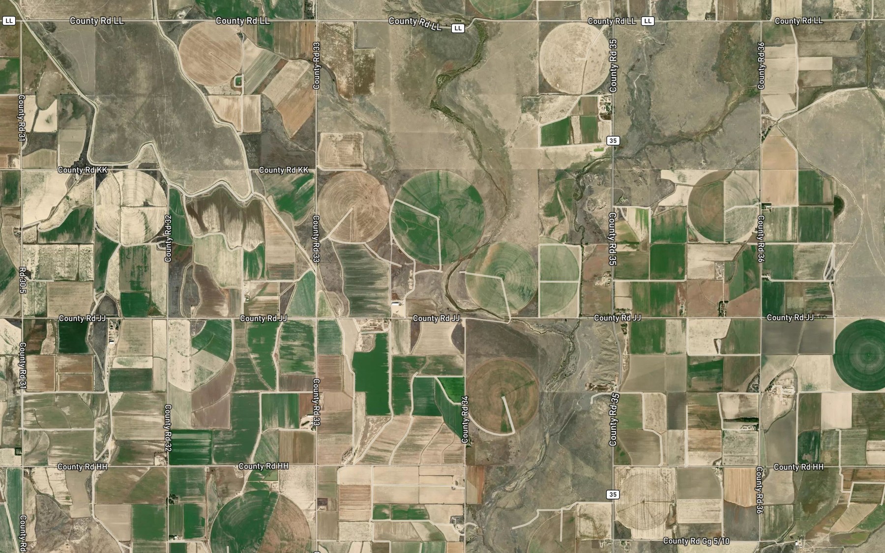Satellite map of the Pauls Arroyo