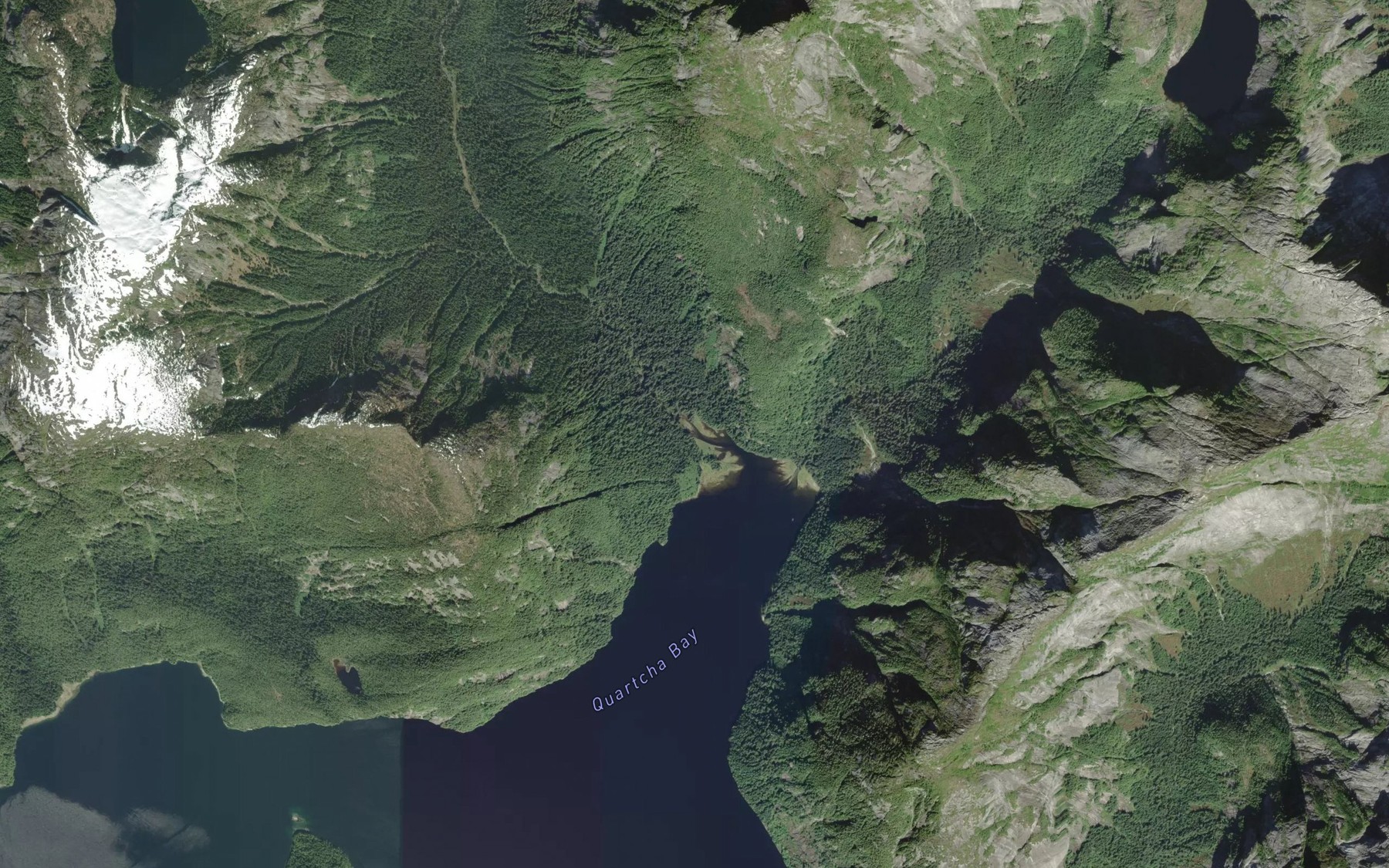 Satellite map of the Quartcha Creek