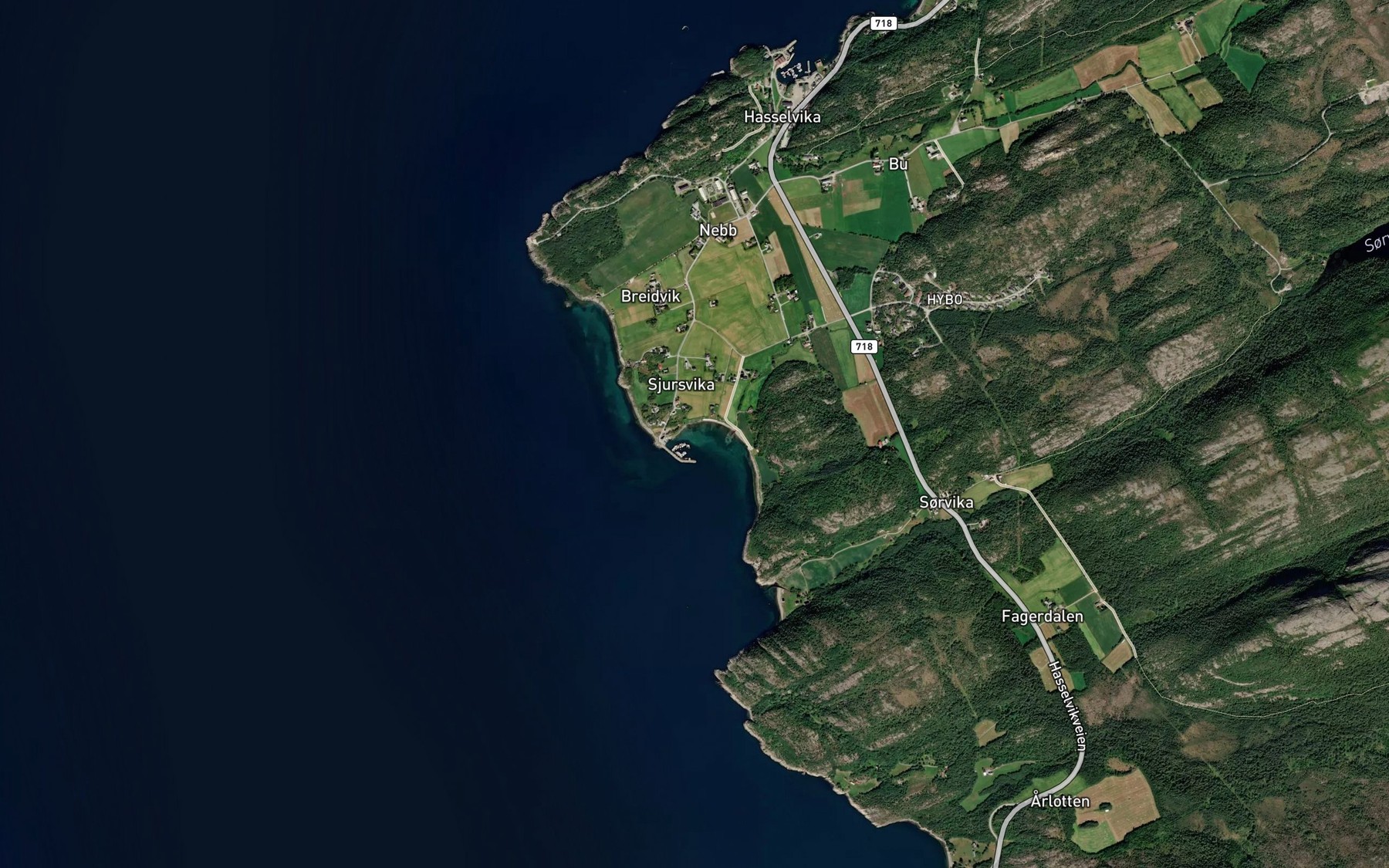 Satellite map of the Sjursvikbukta