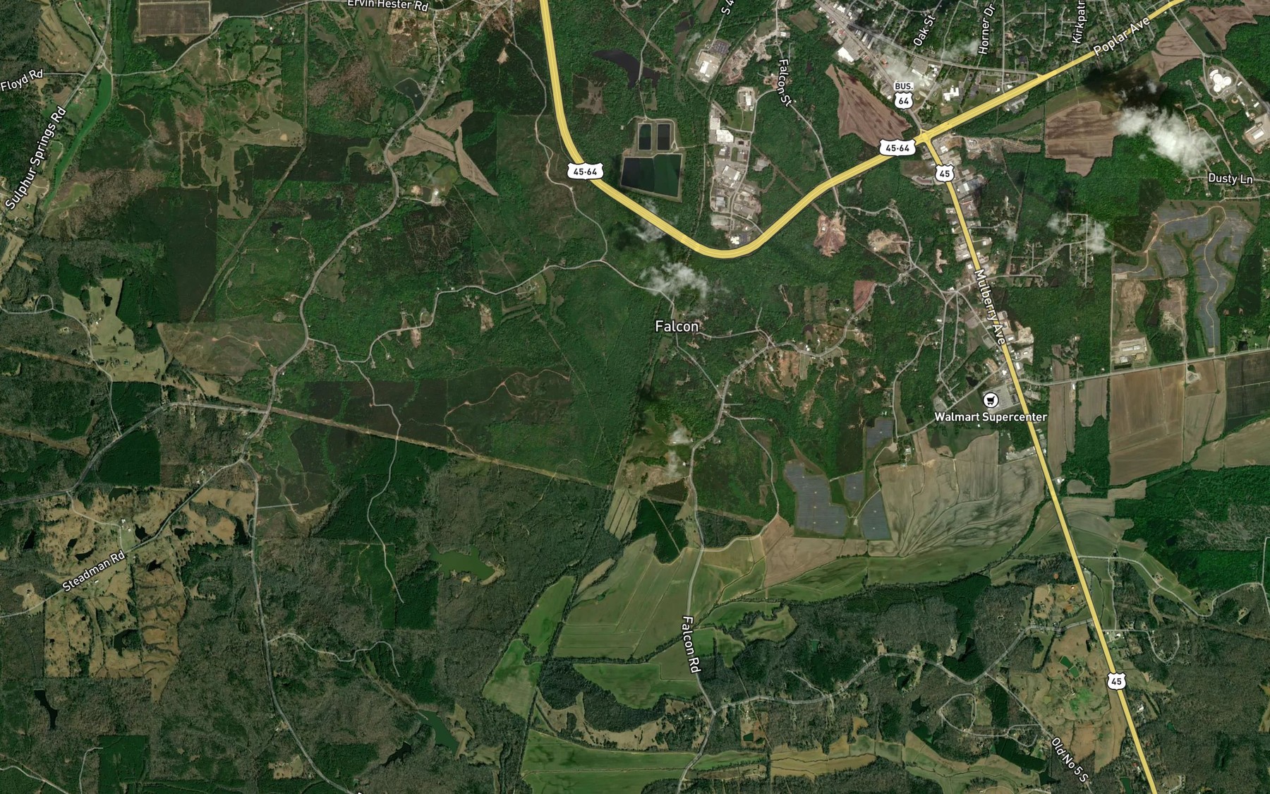 Satellite map of the Simpson Branch