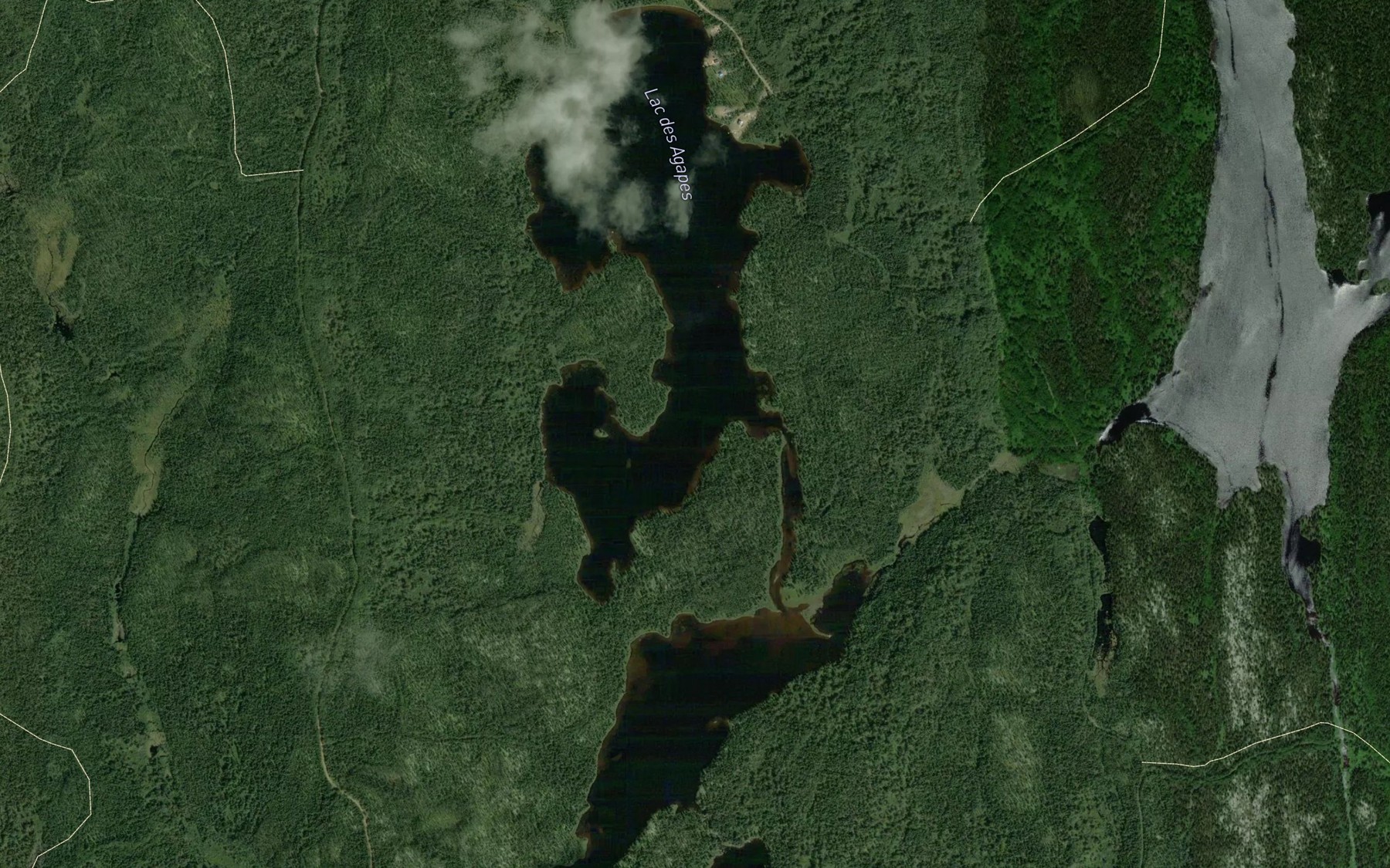 Satellite map of the Lac des Agapes