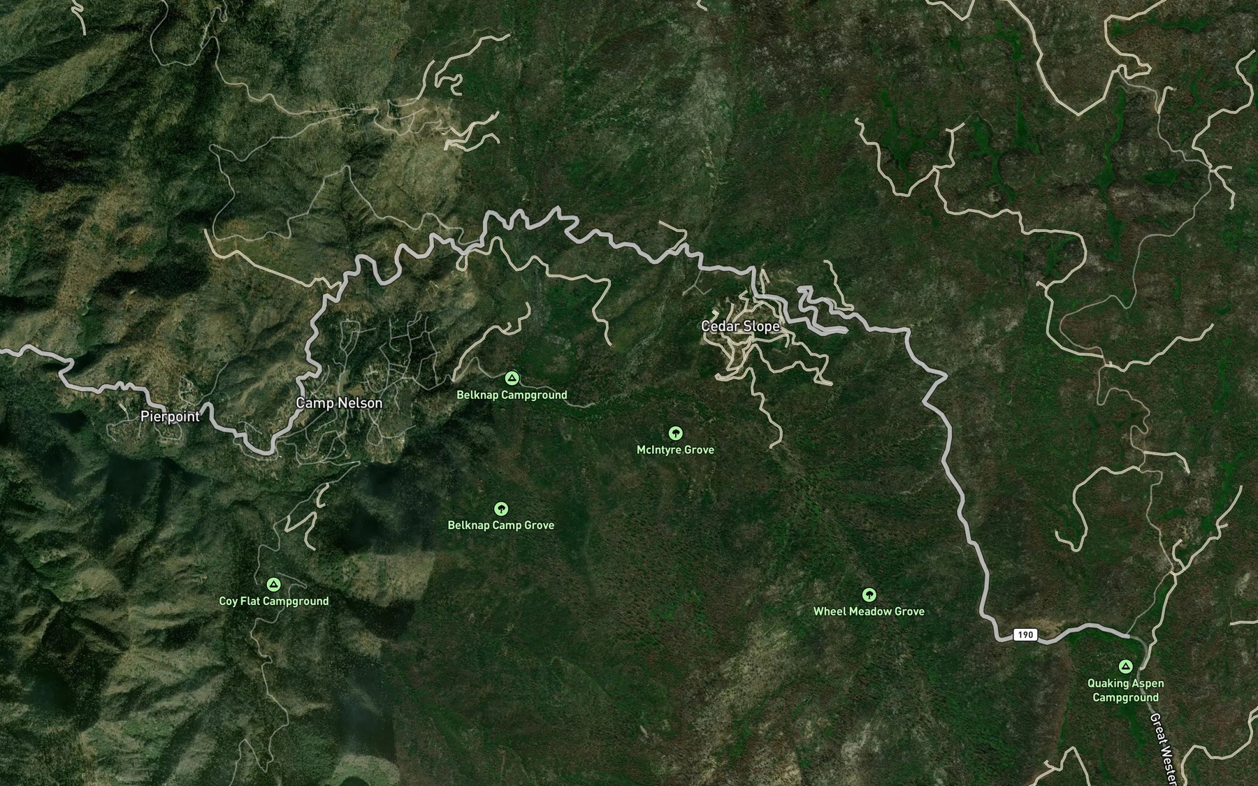 Satellite map of the McIntyre Creek
