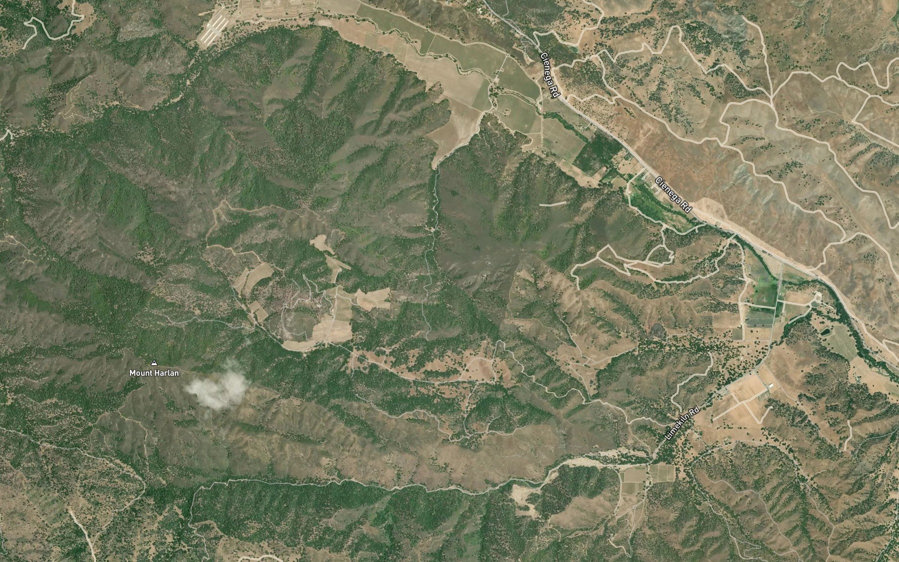 Satellite map of the Harlan Creek