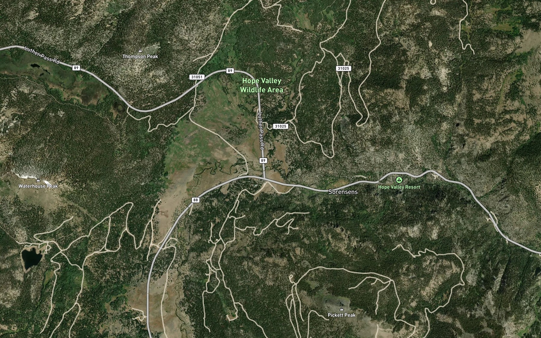 Satellite map of the Willow Creek