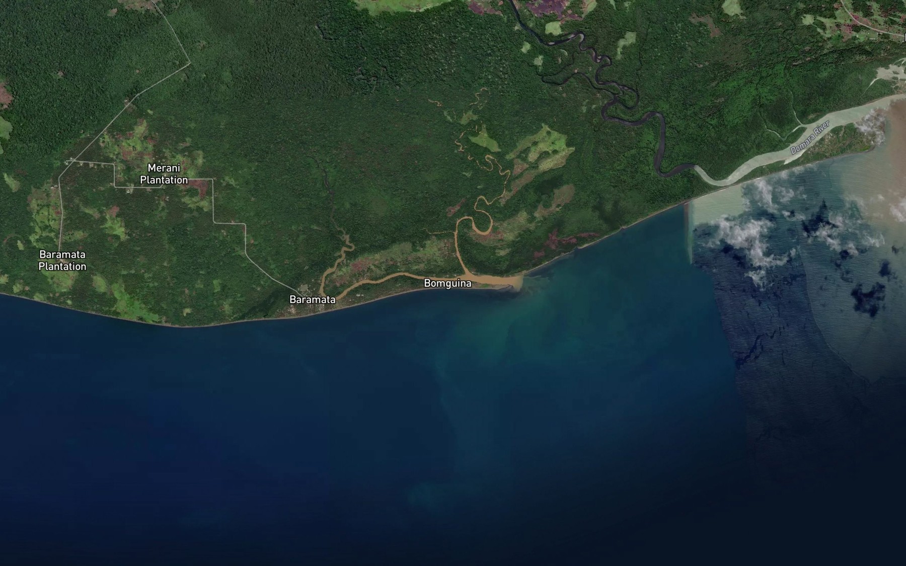 Satellite map of the Uapu Creek