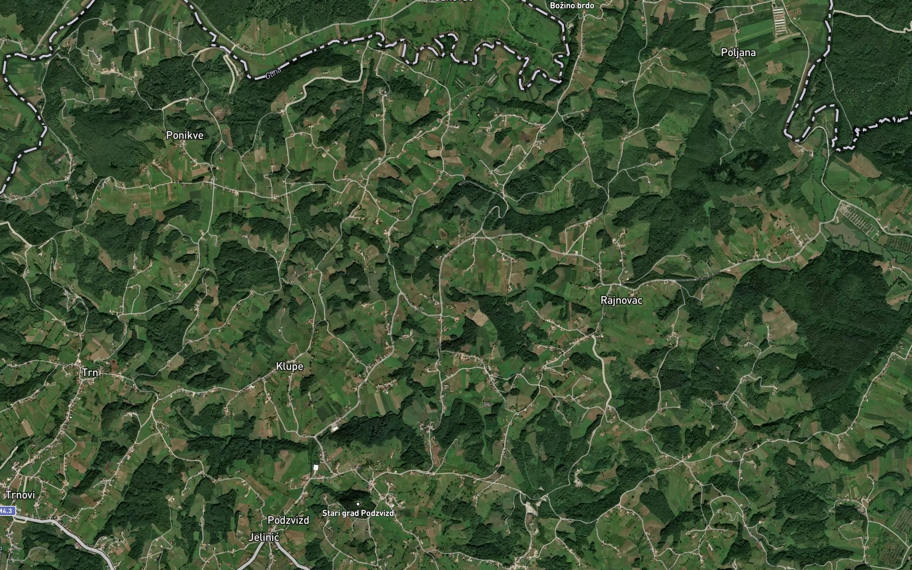 Satellite map of the Ponorac