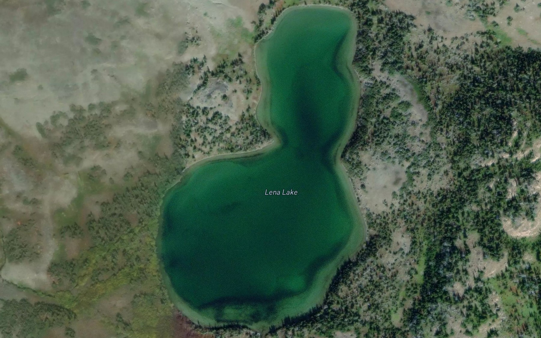 Satellite map of the Lena Lake