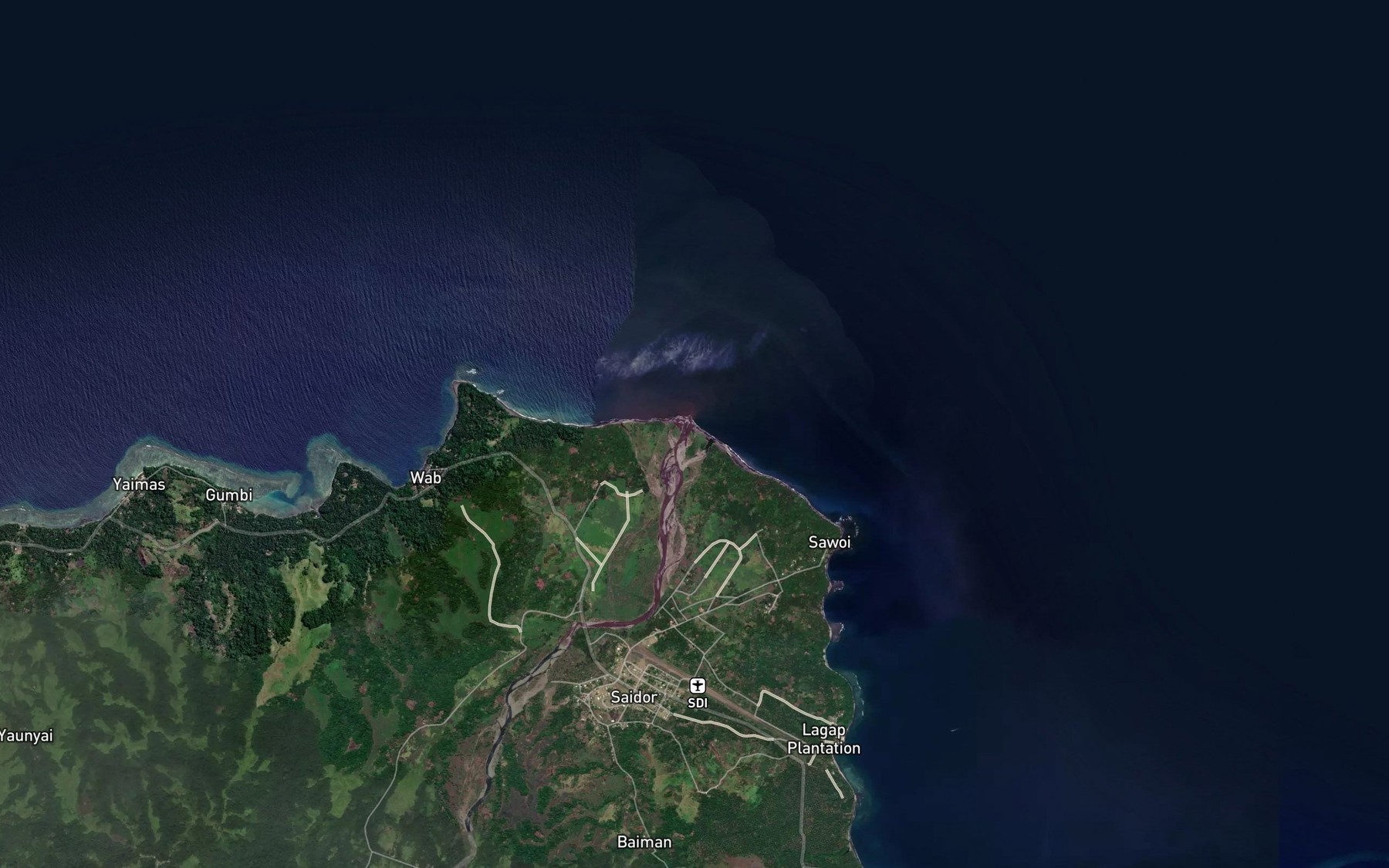 Satellite map of the Nankina River
