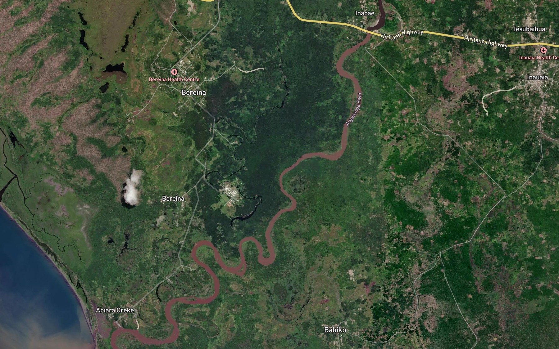 Satellite map of the Abadunga River