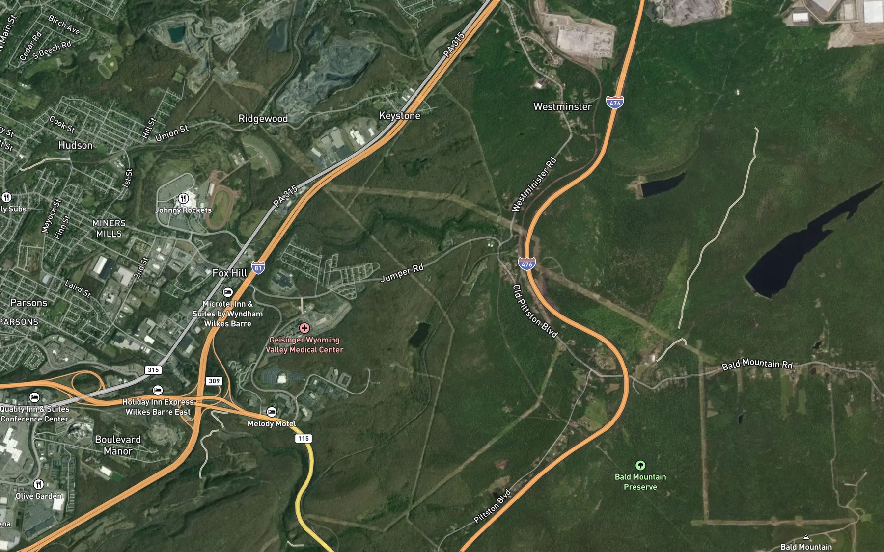 Satellite map of the Deep Creek
