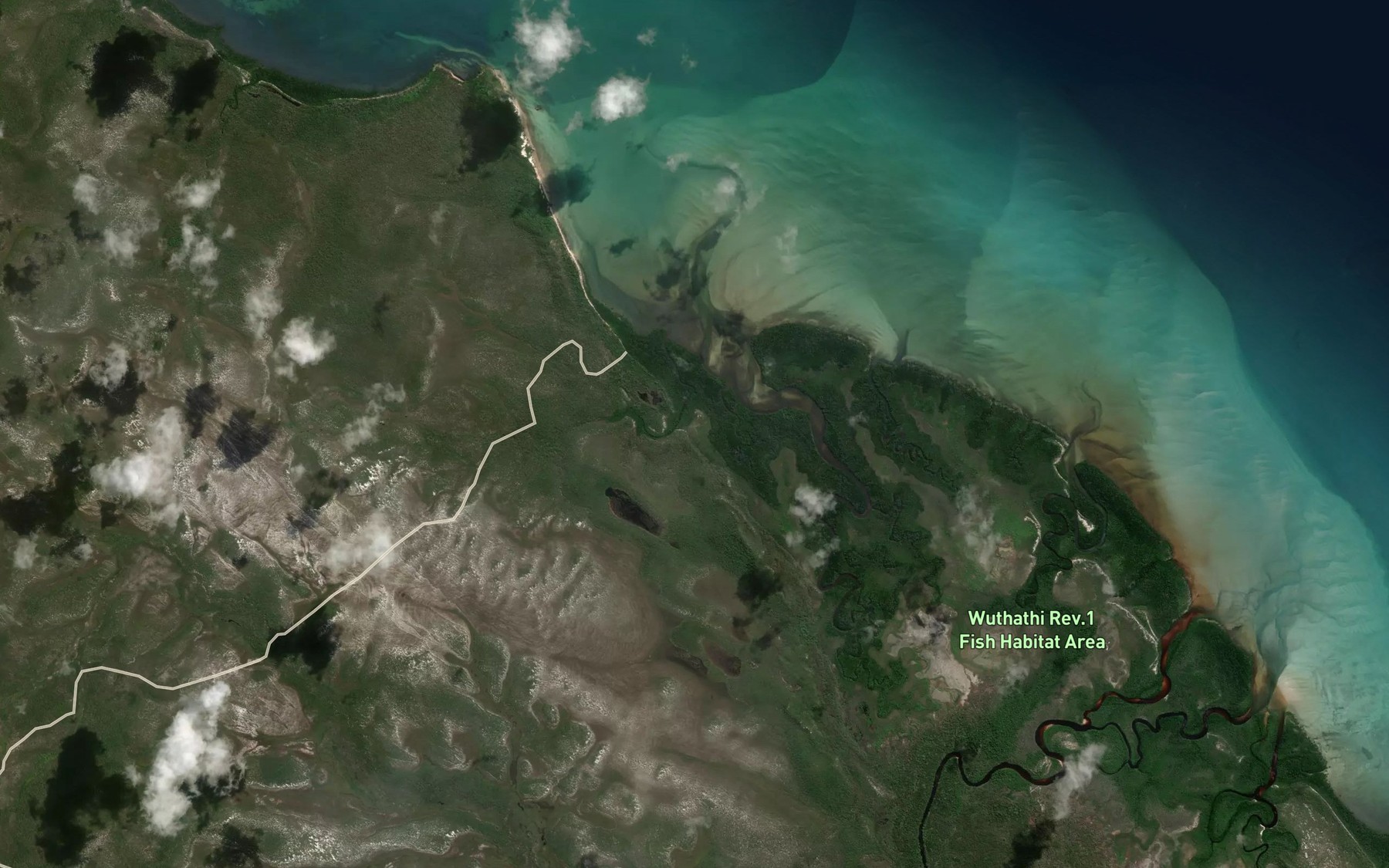 Satellite map of the Larangalia Creek