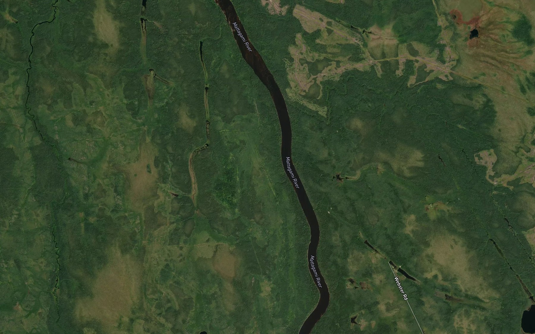 Satellite map of the Webster Creek