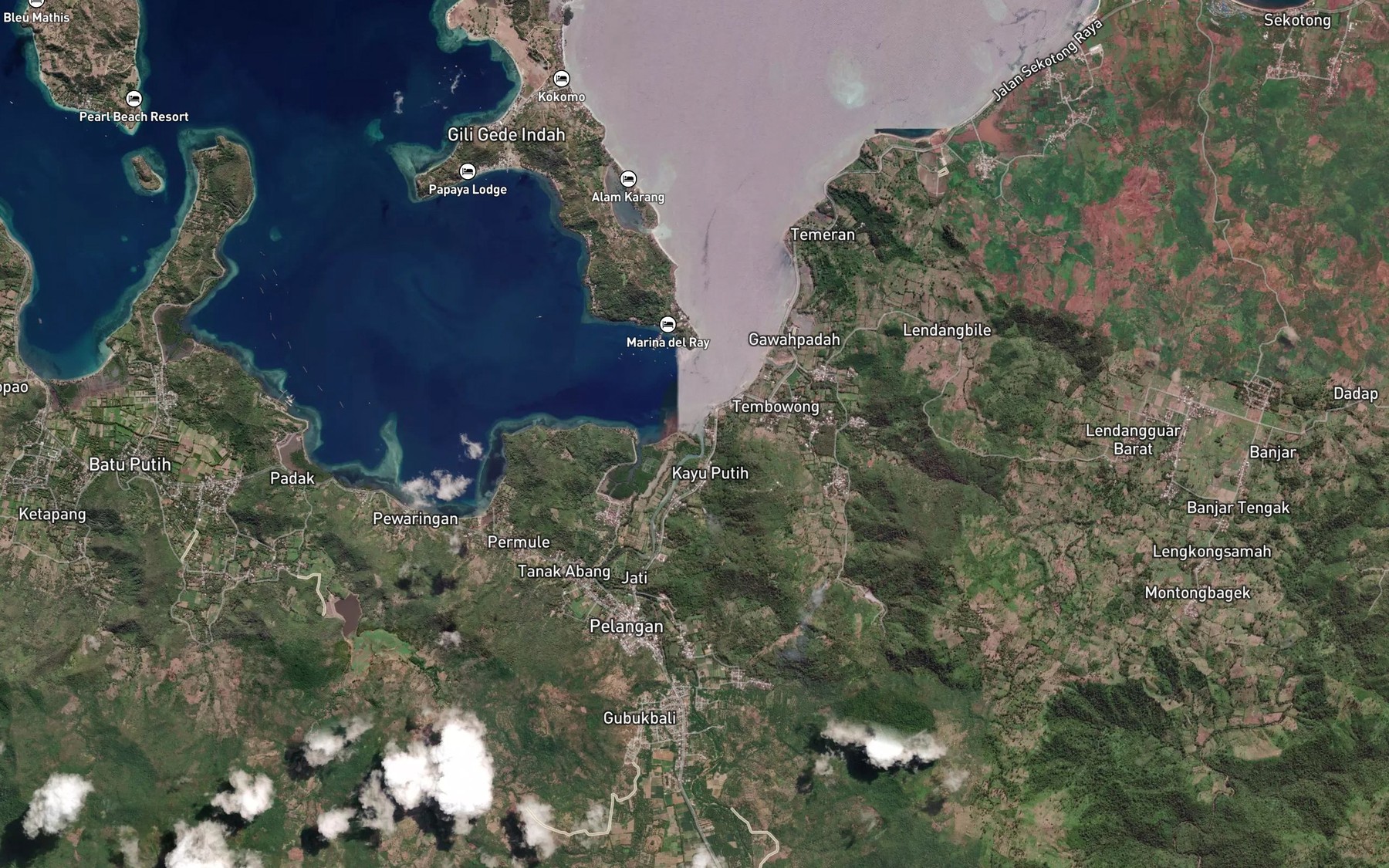Satellite map of the Muara Pelangan