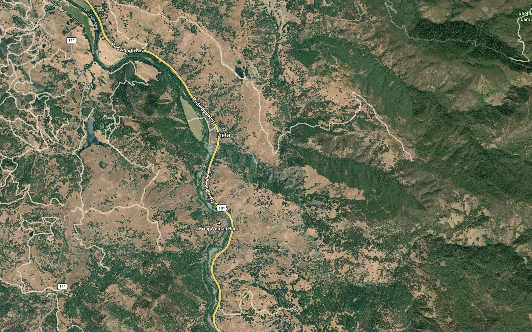 Satellite map of the Coleman Creek