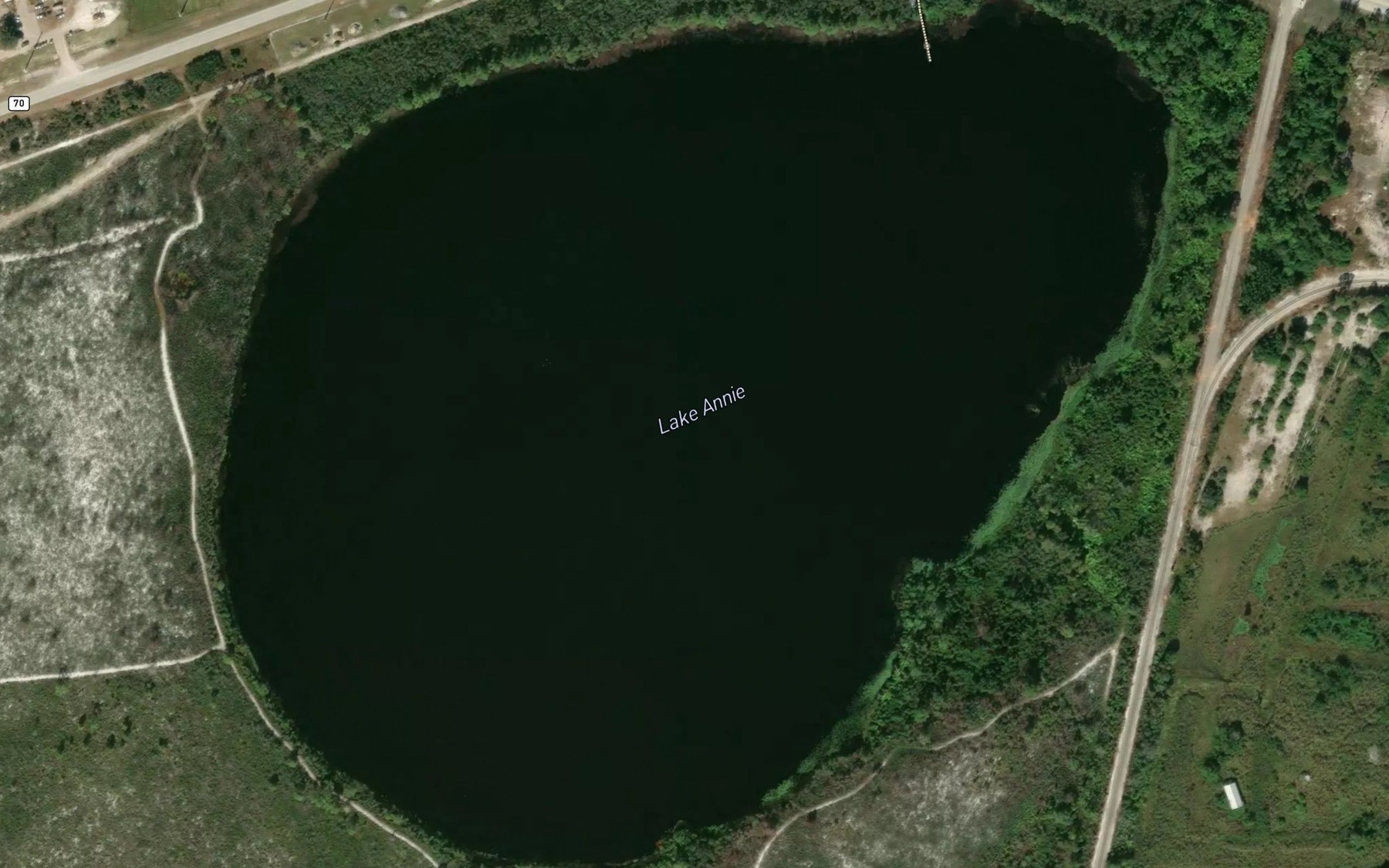 Satellite map of the Lake Annie