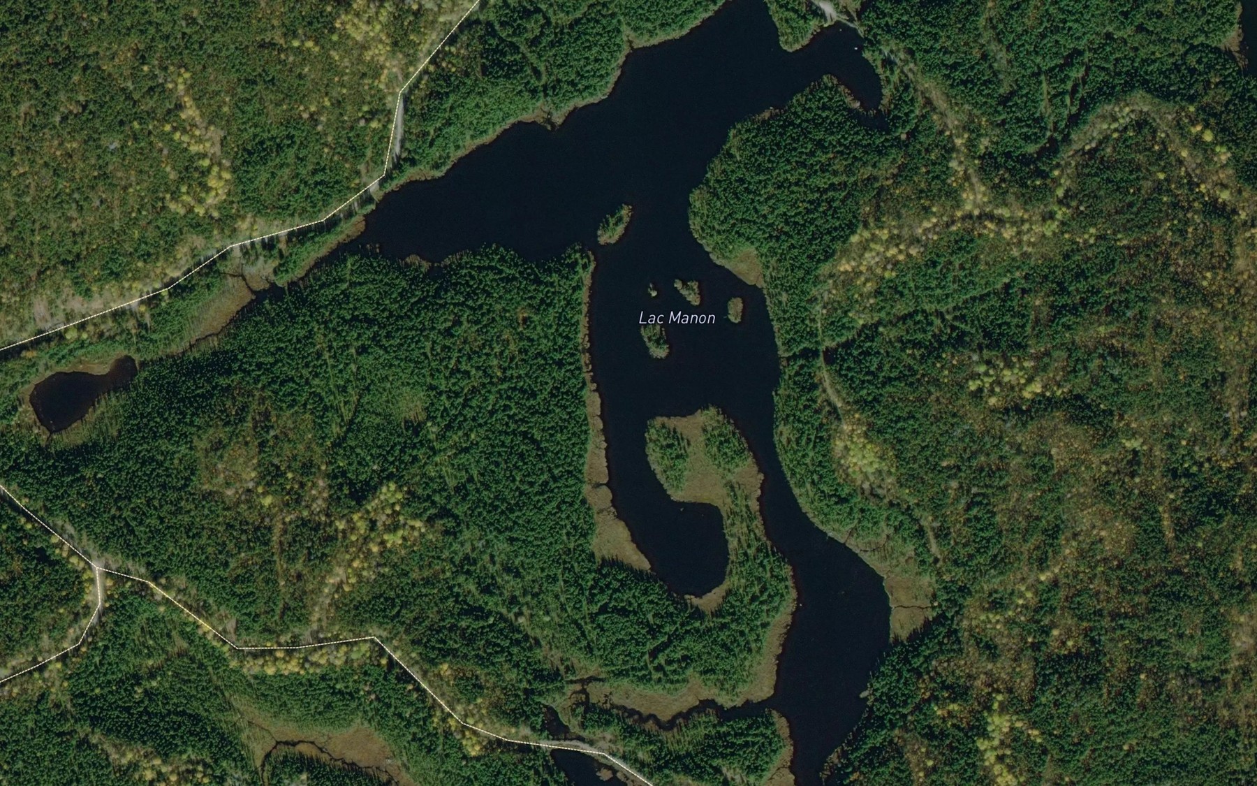 Satellite map of the Lac Manon