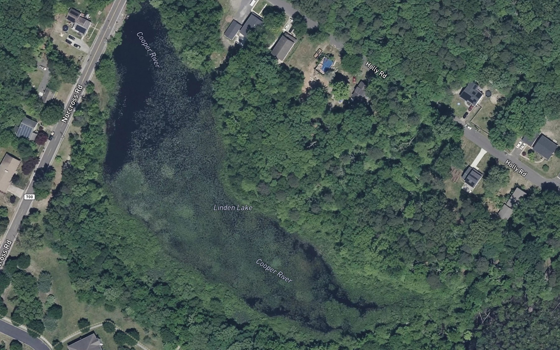 Satellite map of the Linden Lake