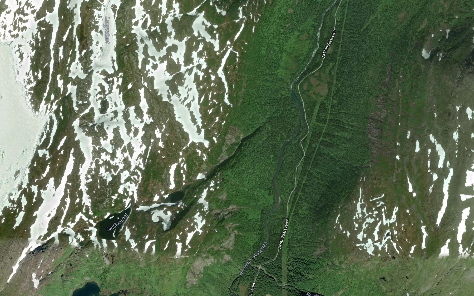 Satellite map of the Skjellaga