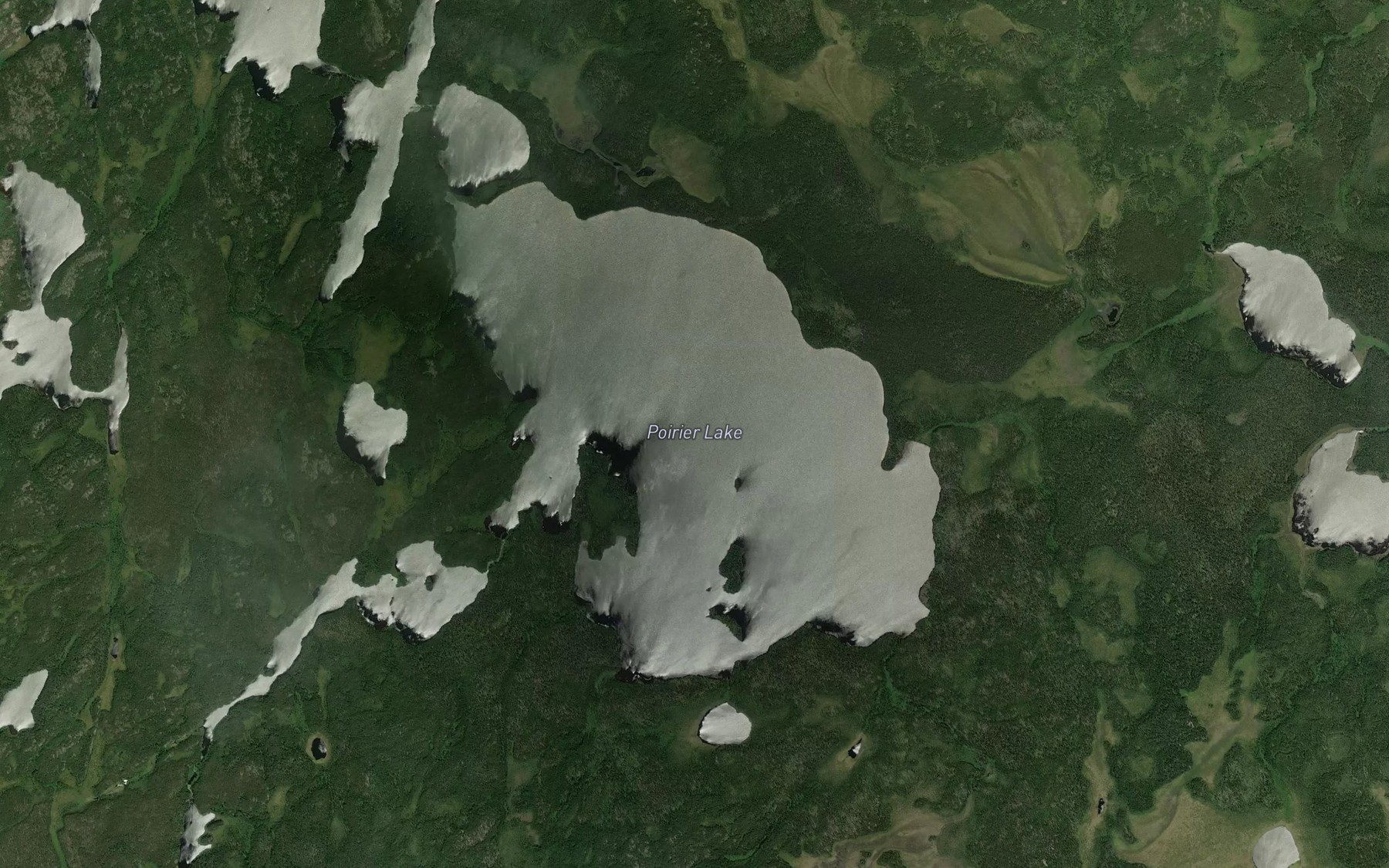 Satellite map of the Poirier Lake