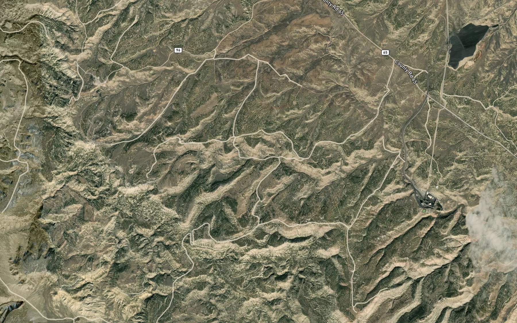 Satellite map of the Fossil Reservoir